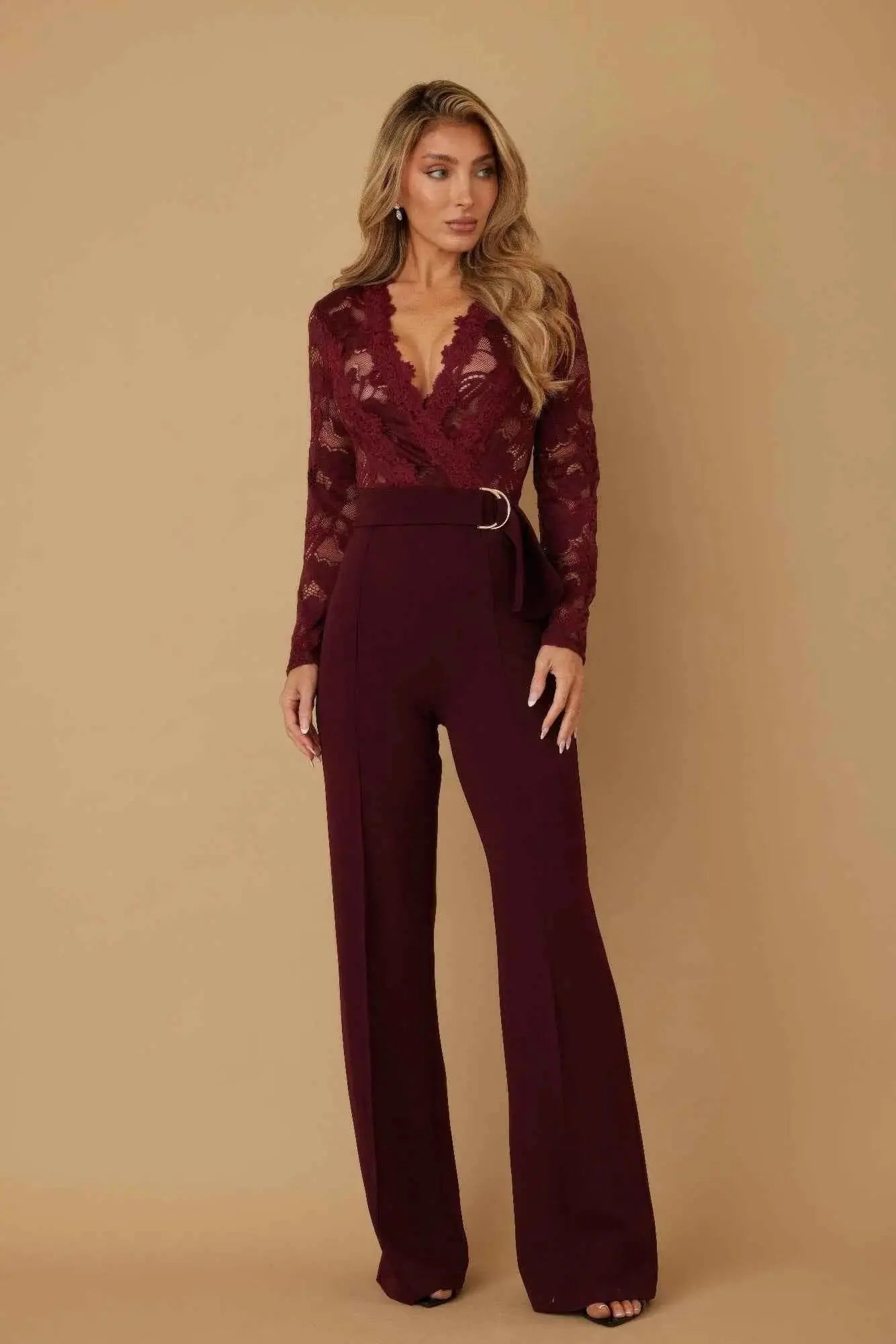 Lace Crochet Long Sleeve Jumpsuit - Mr Lou’s Place