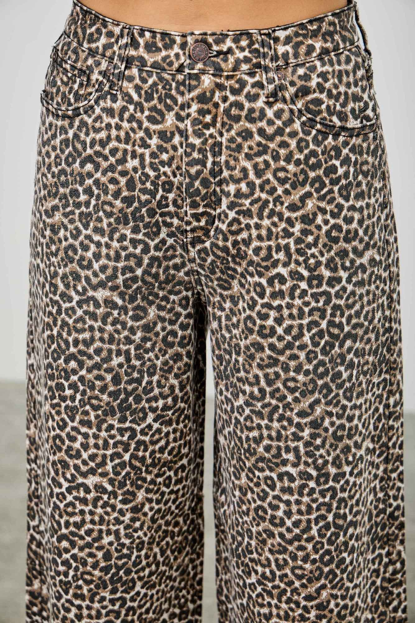Leopard Super High Rise Wide Leg With Stretch - Mr Lou’s Place