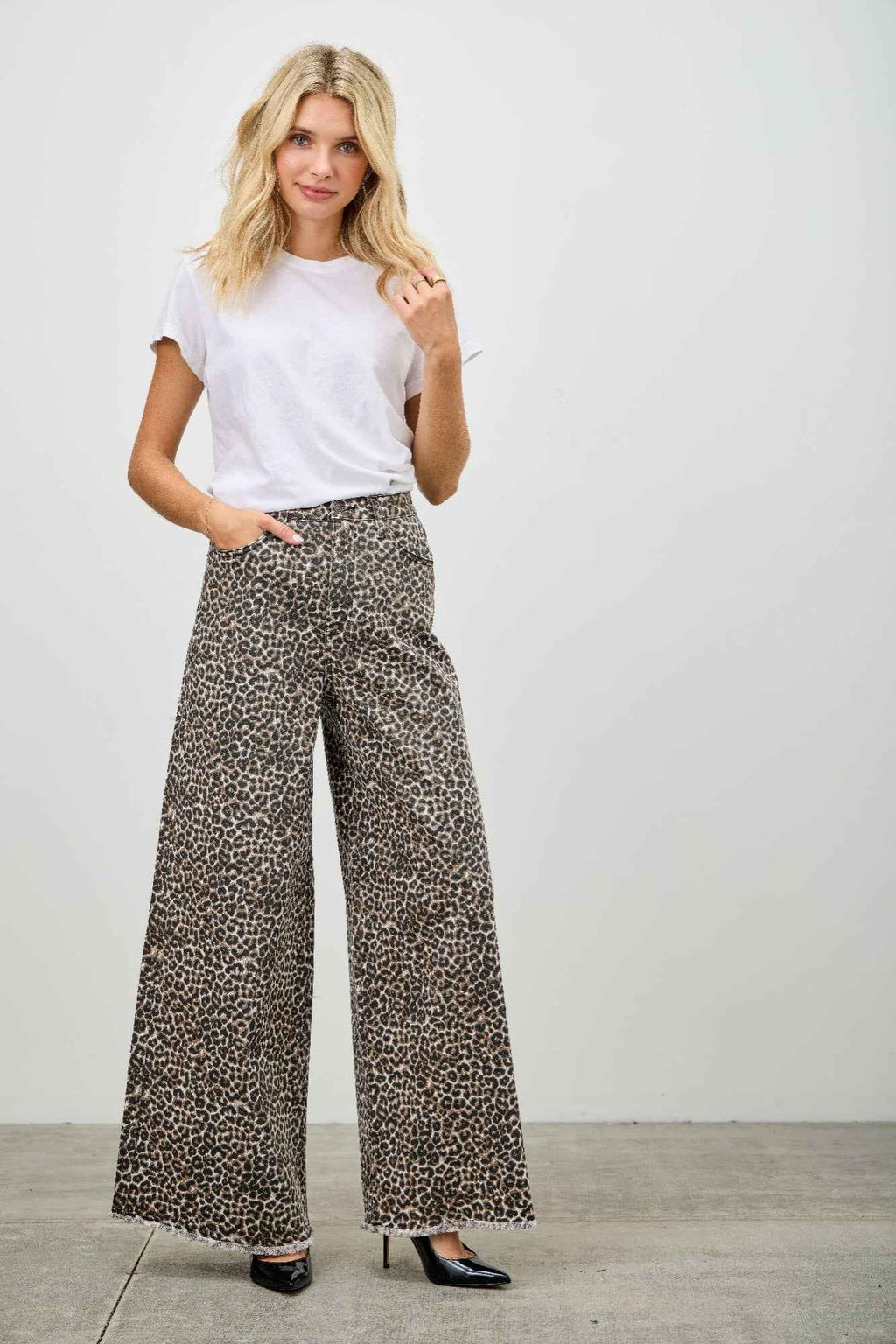 Leopard Super High Rise Wide Leg With Stretch - Mr Lou’s Place