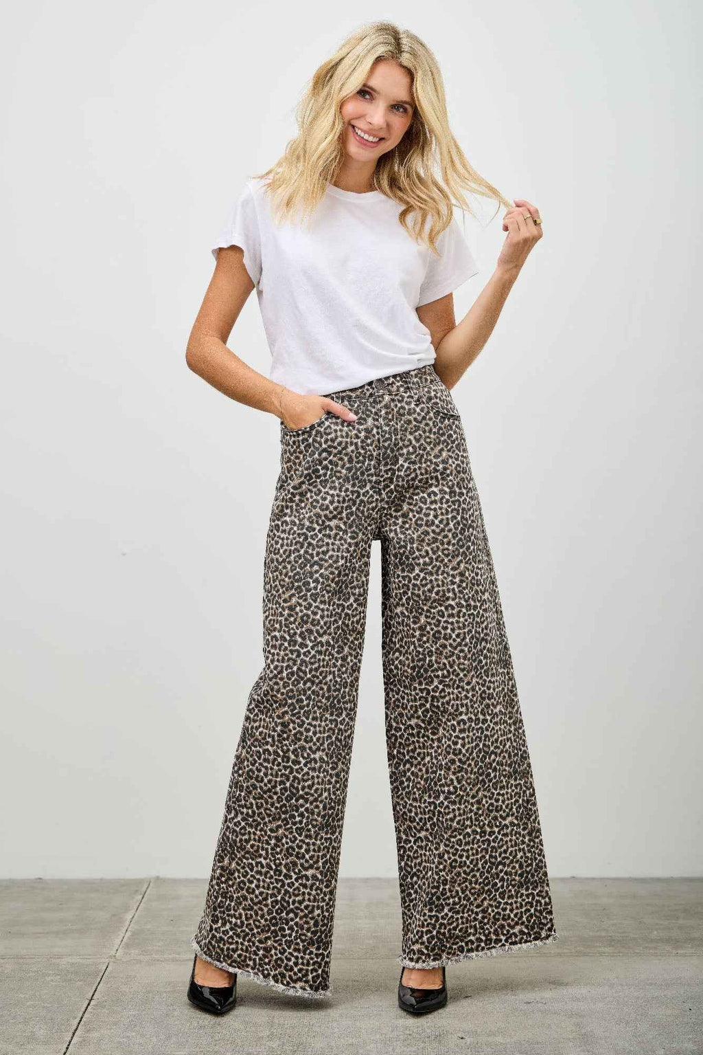 Leopard Super High Rise Wide Leg With Stretch - Mr Lou’s Place