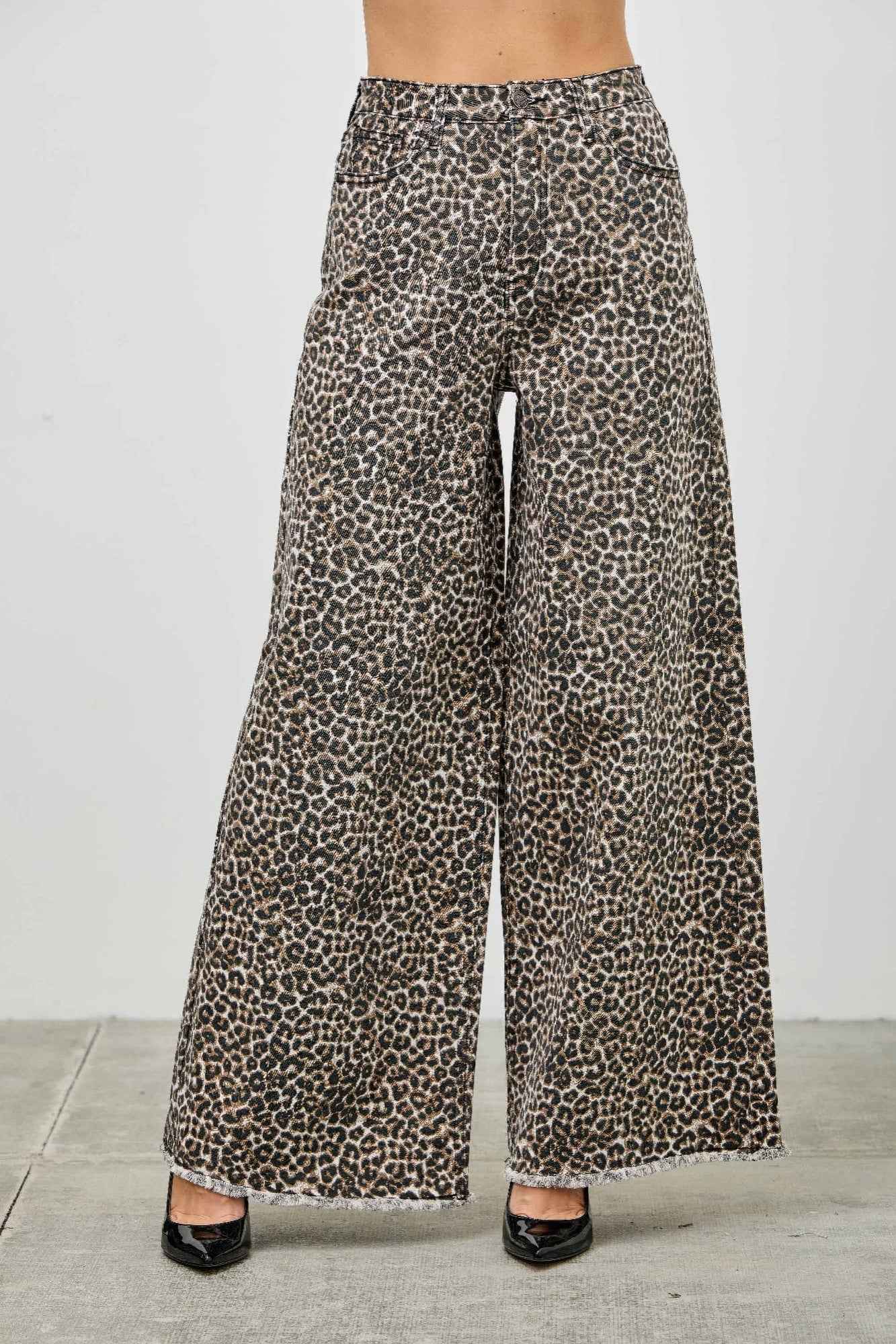 Leopard Super High Rise Wide Leg With Stretch - Mr Lou’s Place
