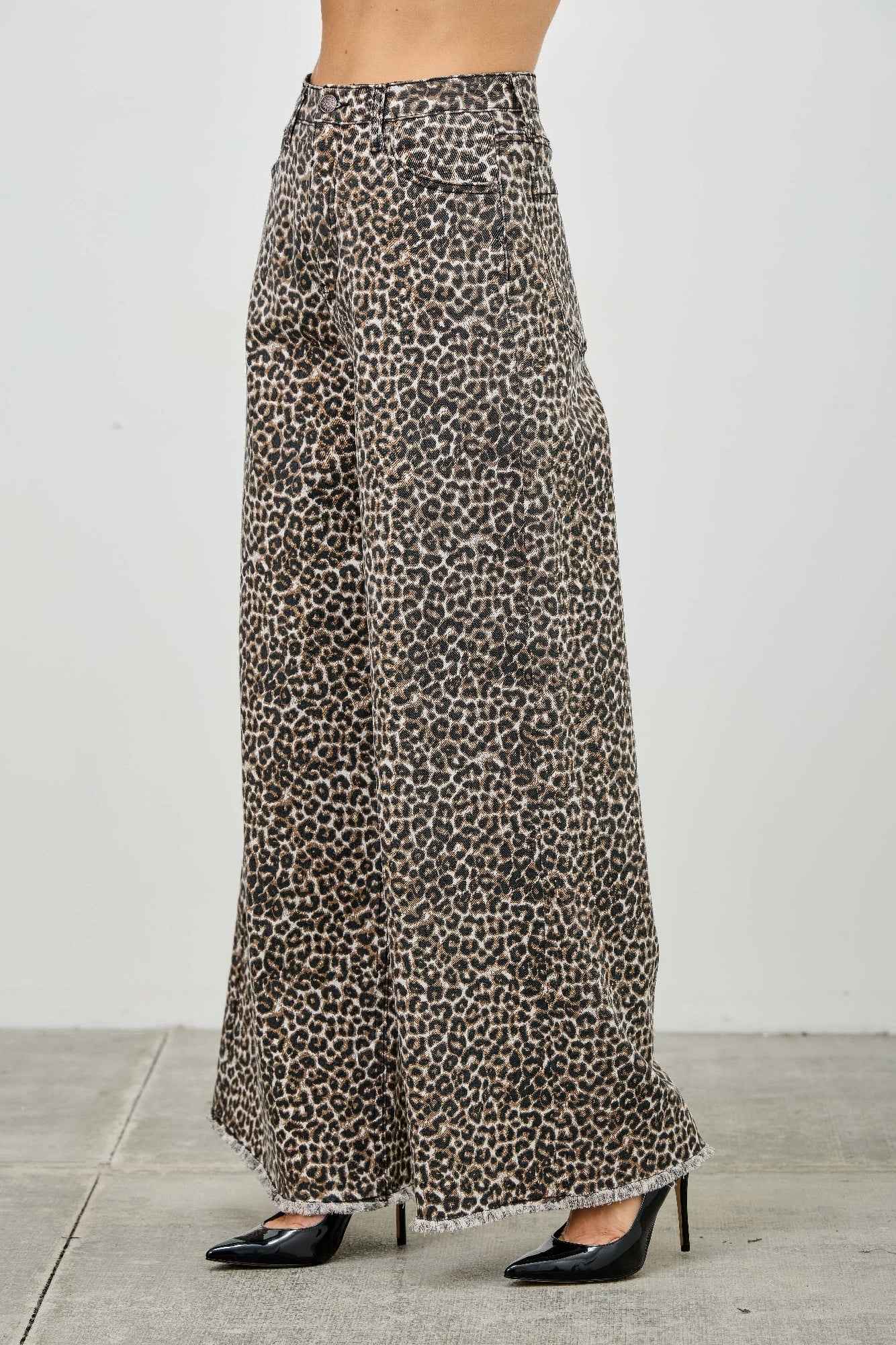 Leopard Super High Rise Wide Leg With Stretch - Mr Lou’s Place