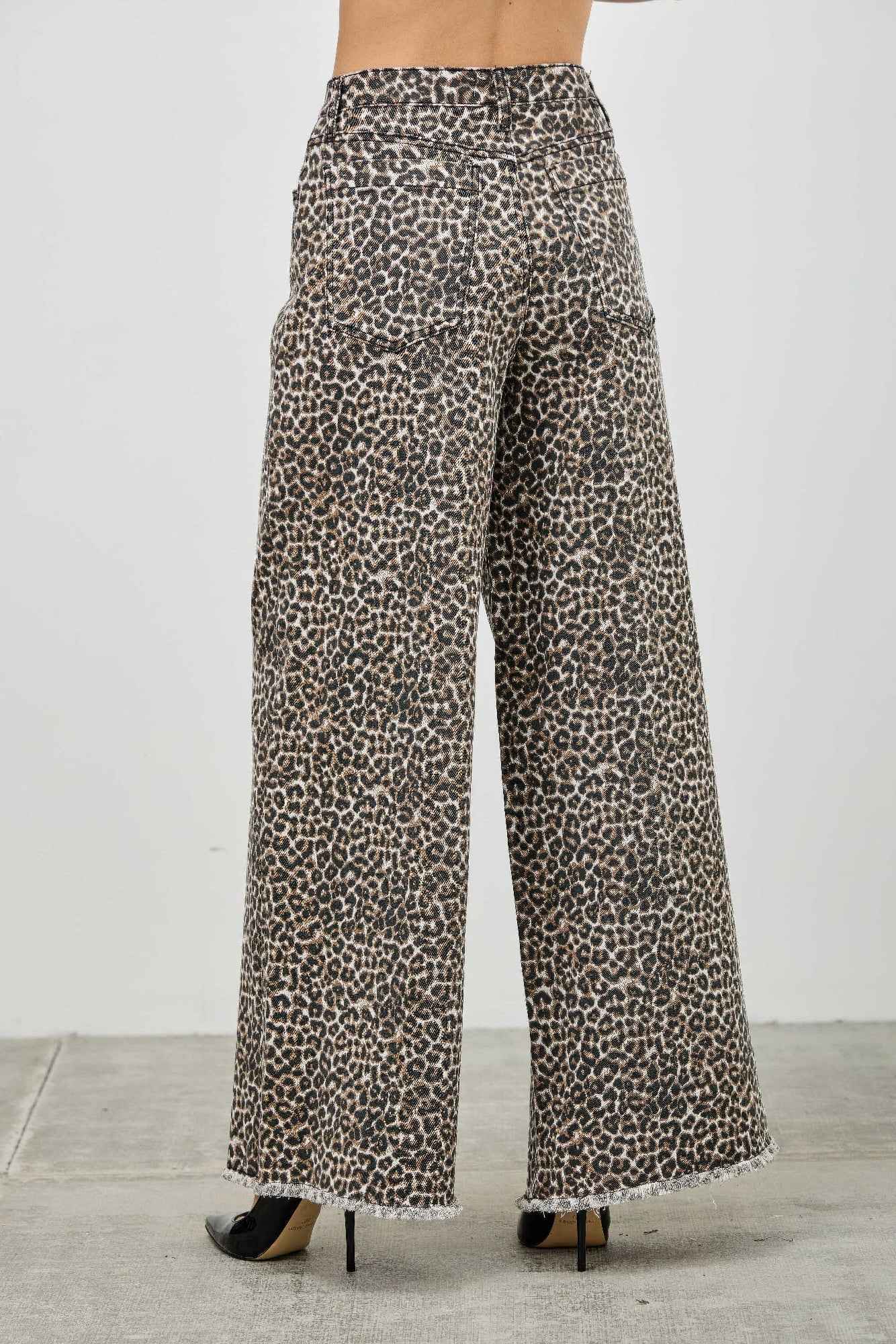 Leopard Super High Rise Wide Leg With Stretch - Mr Lou’s Place