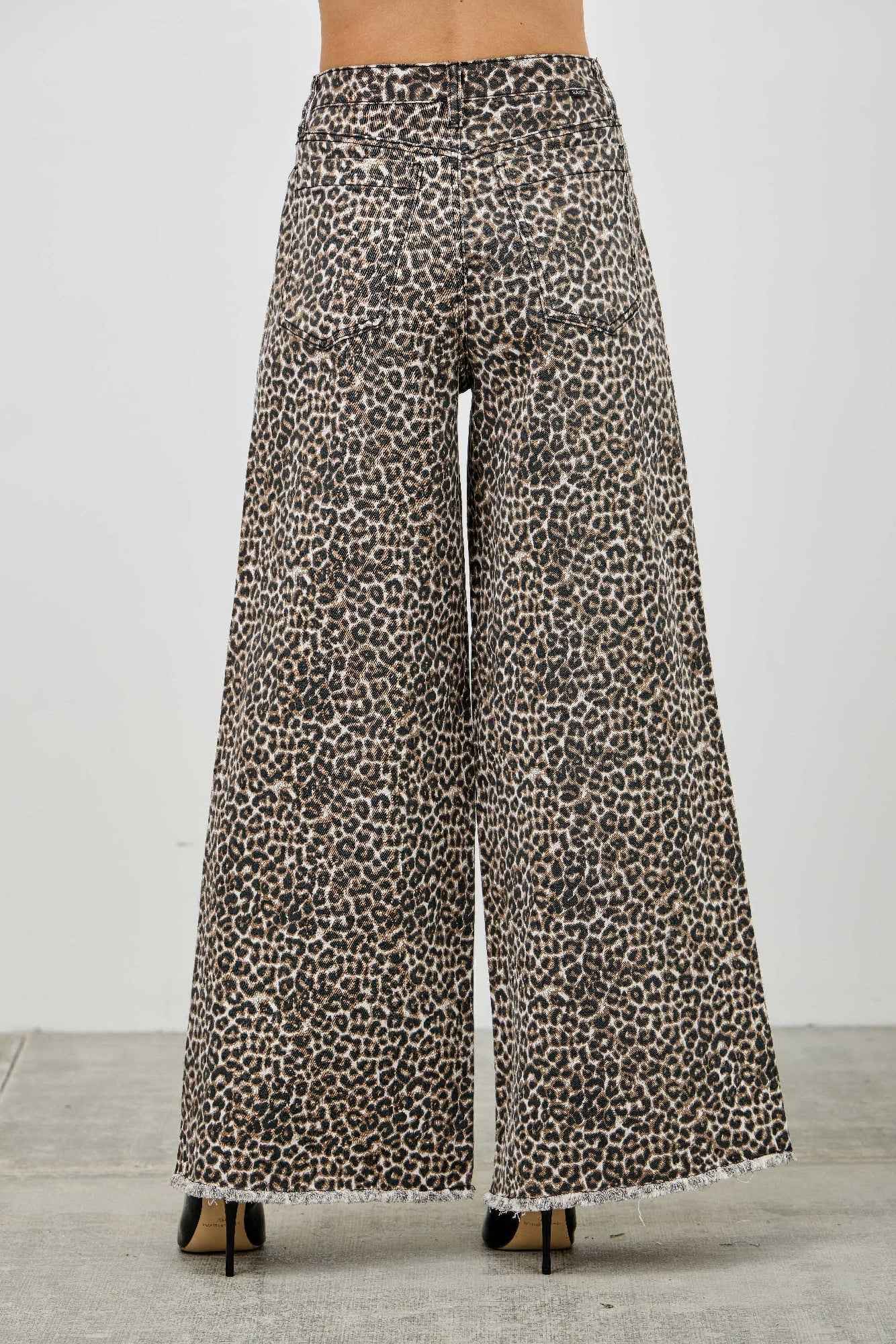 Leopard Super High Rise Wide Leg With Stretch - Mr Lou’s Place