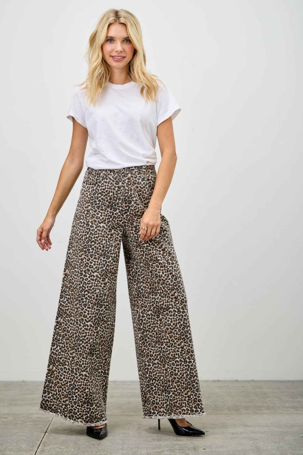 Leopard Super High Rise Wide Leg With Stretch - Mr Lou’s Place