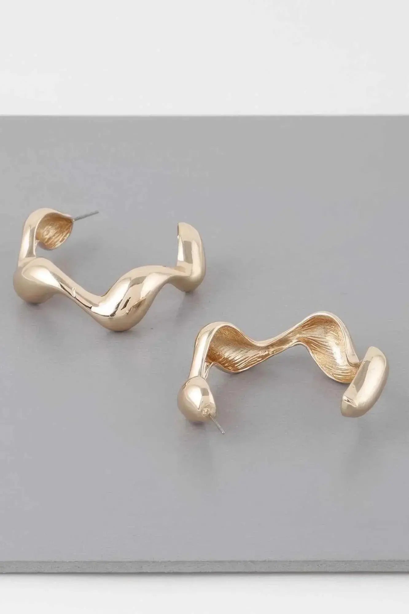 Liquid Wave Hoop Earrings - Mr Lou’s Place