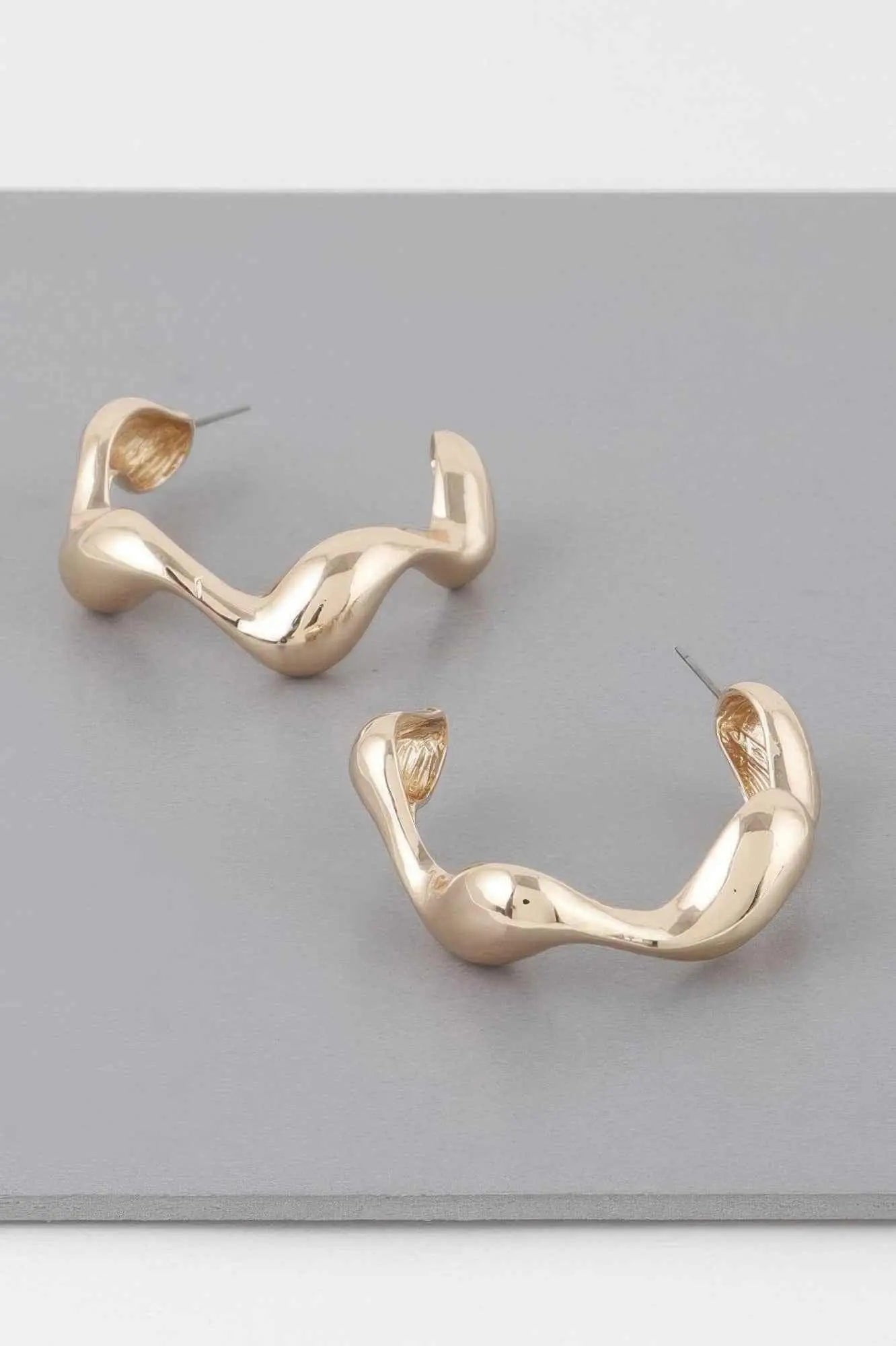 Liquid Wave Hoop Earrings - Mr Lou’s Place