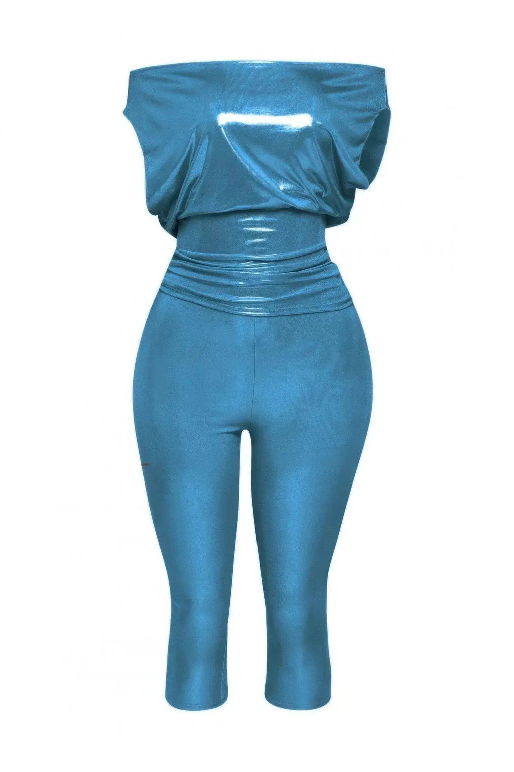 Lose Fit Shimmer Top And Capri Set - Mr Lou’s Place