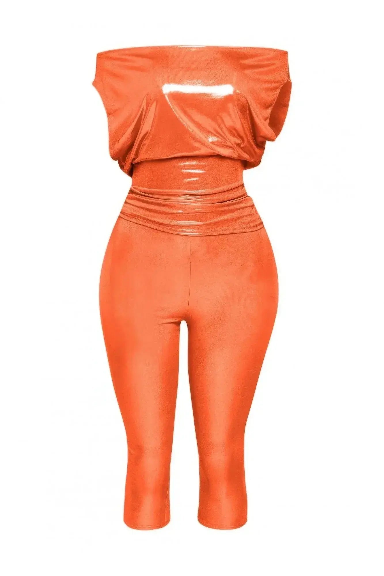 Lose Fit Shimmer Top And Capri Set - Mr Lou’s Place