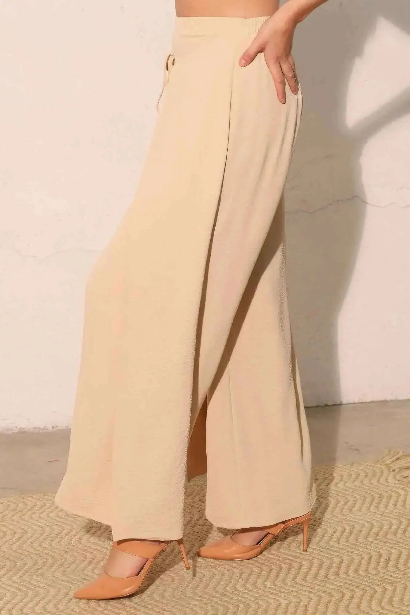 Matte Crepe Overlap Pants - Mr Lou’s Place