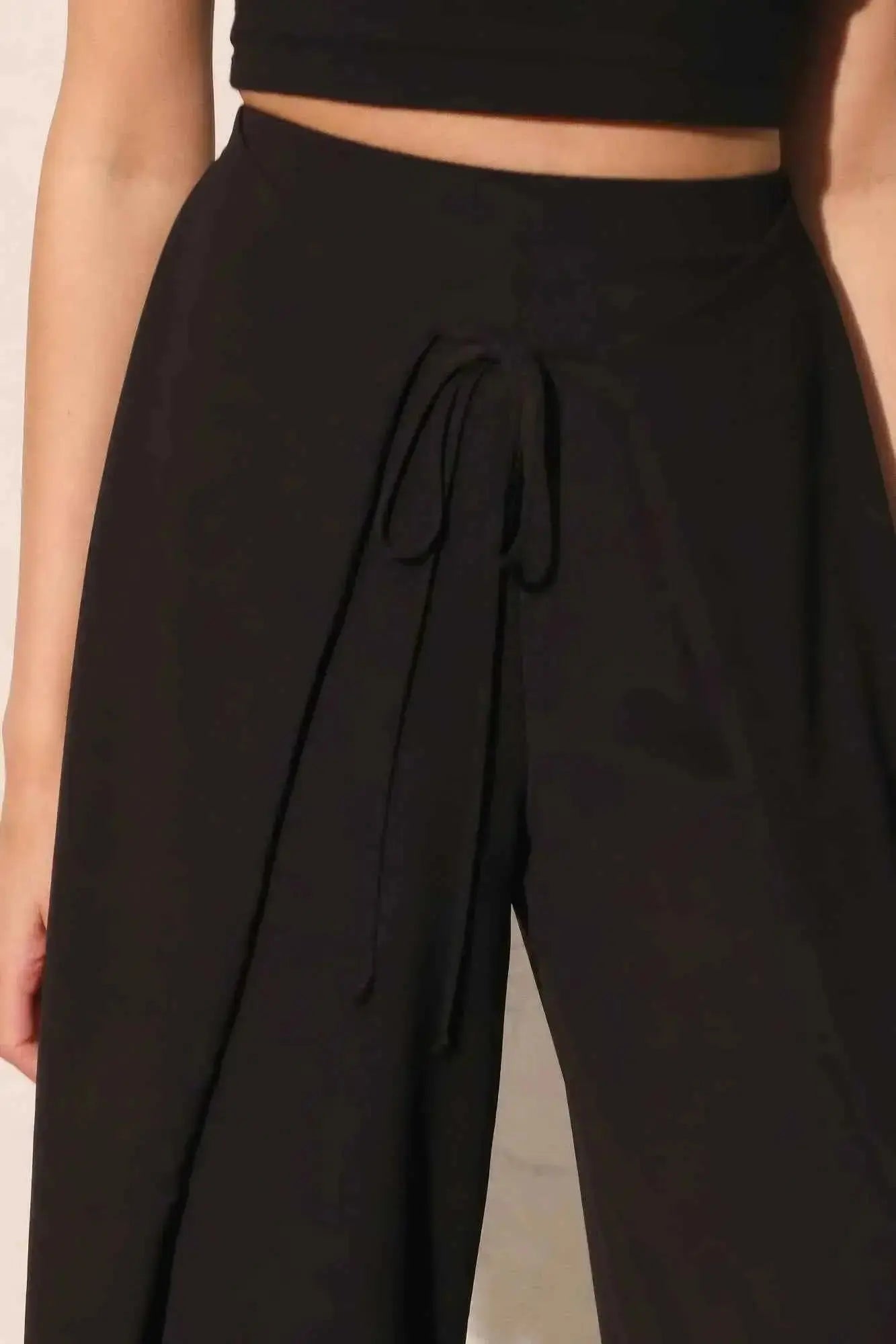 Matte Crepe Overlap Pants - Mr Lou’s Place