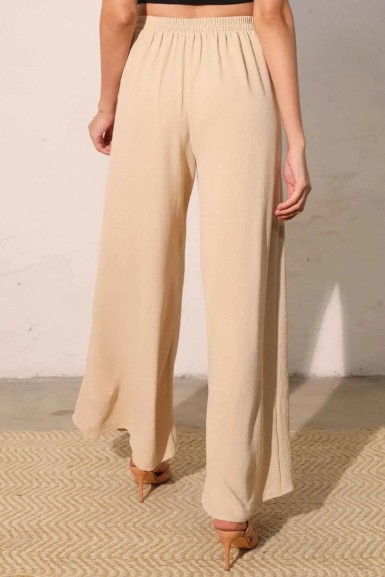 Matte Crepe Overlap Pants - Mr Lou’s Place
