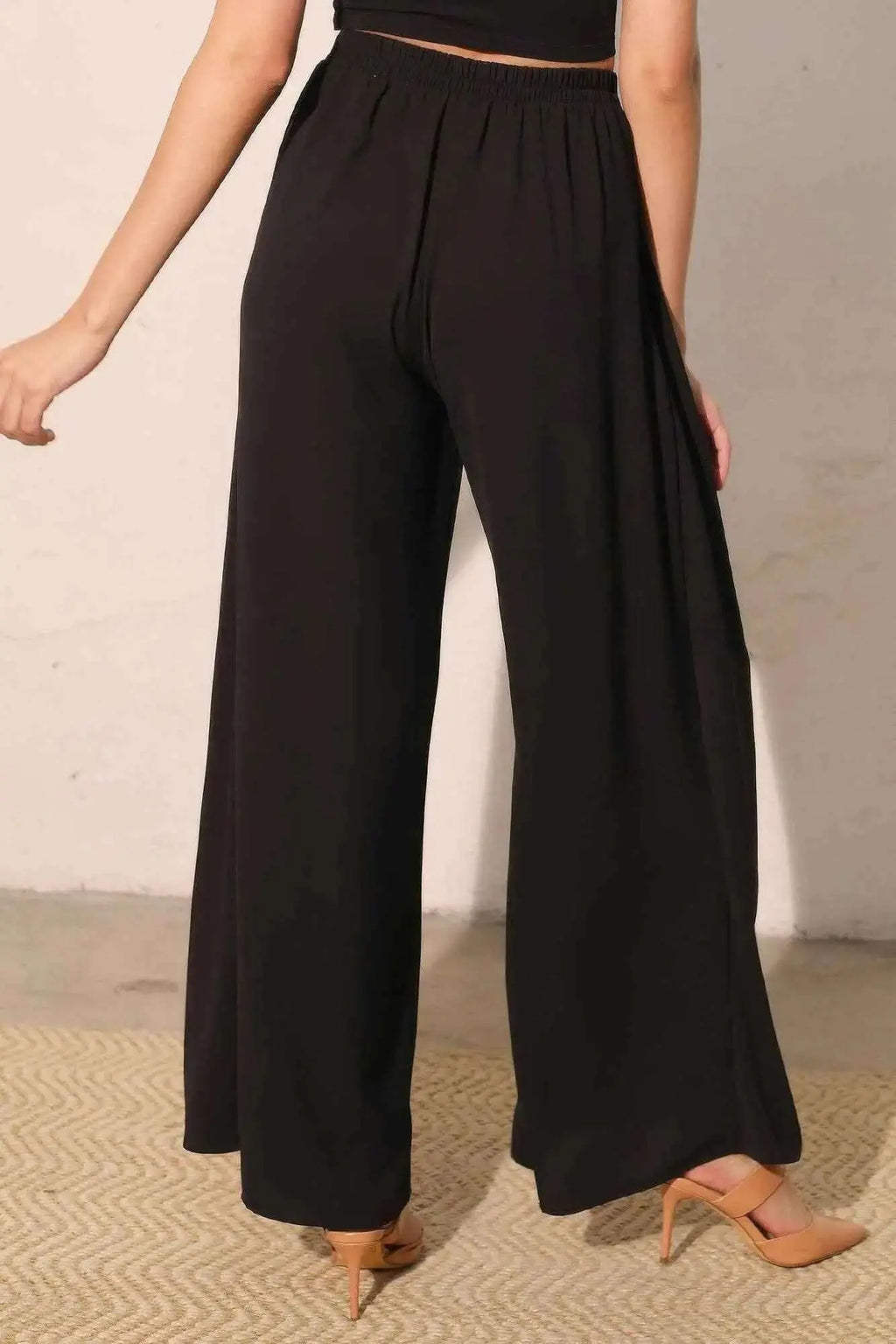 Matte Crepe Overlap Pants - Mr Lou’s Place