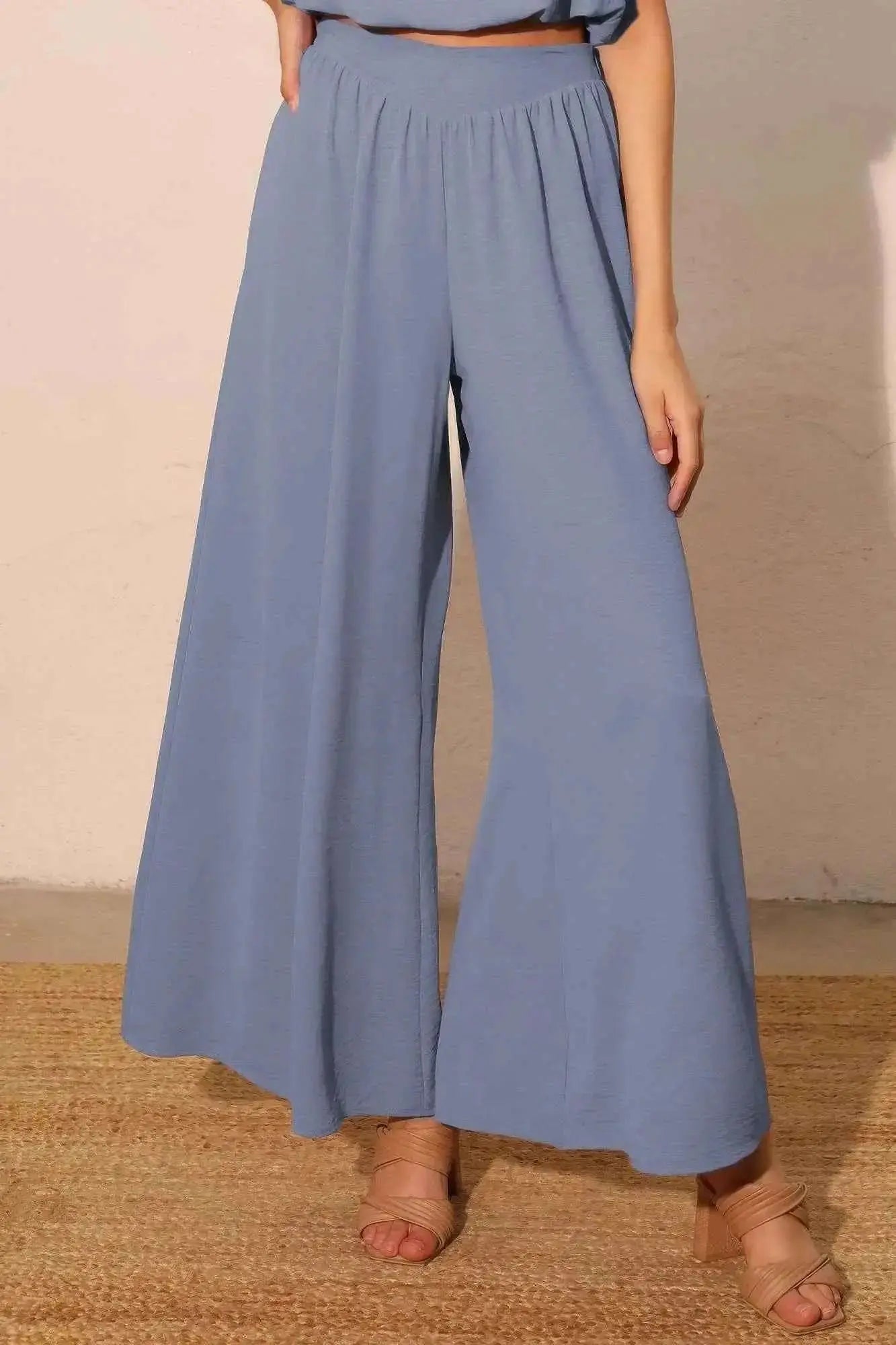Matte Crepe Wide Leg Swing Pants - Mr Lou’s Place