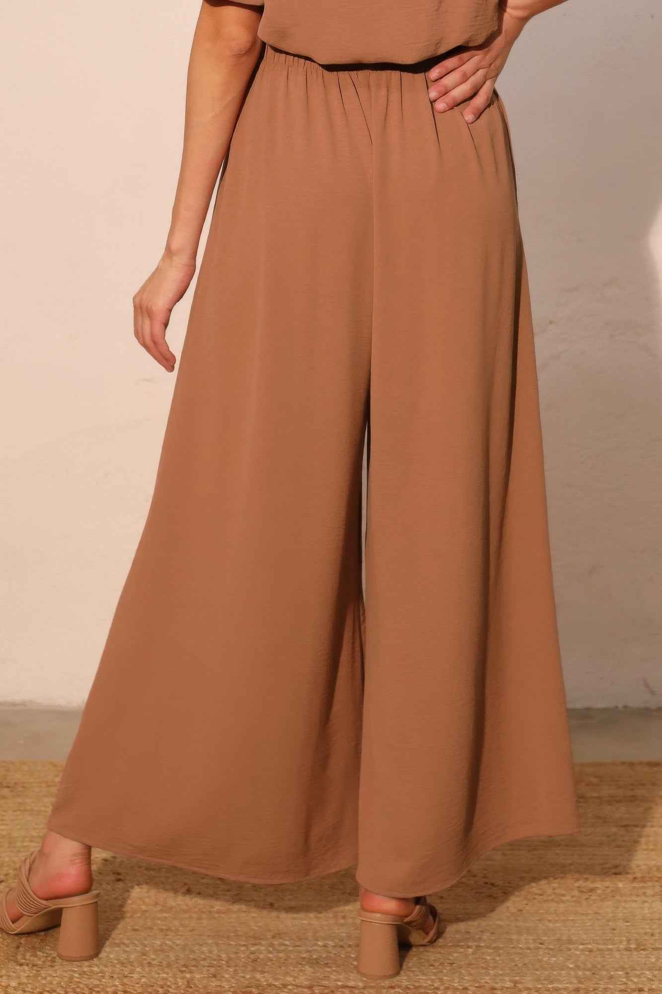 Matte Crepe Wide Leg Swing Pants - Mr Lou’s Place