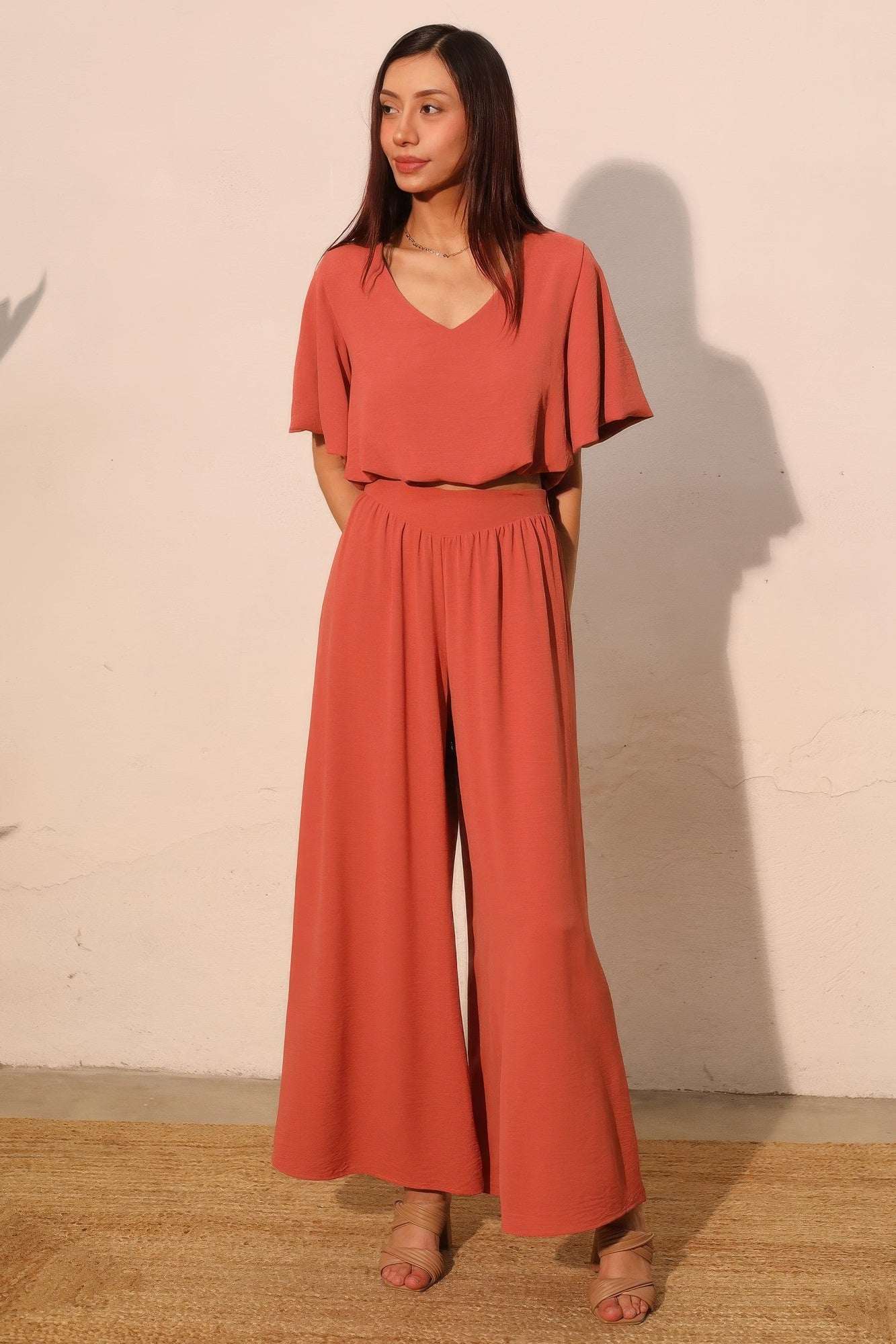 Matte Crepe Wide Leg Swing Pants - Mr Lou’s Place