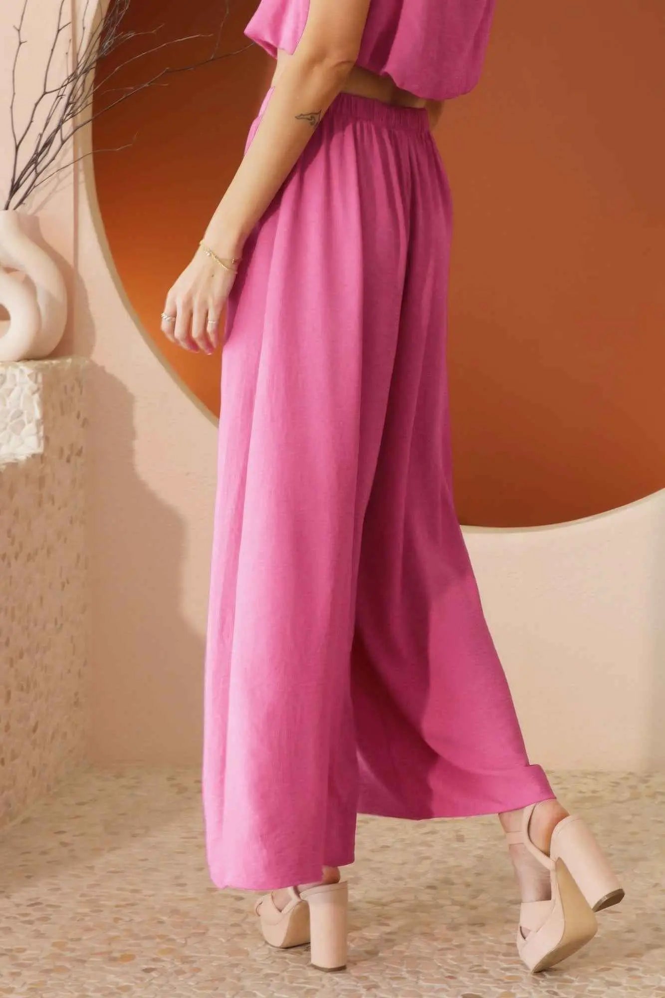Matte Crepe Wide Leg Swing Pants - Mr Lou’s Place