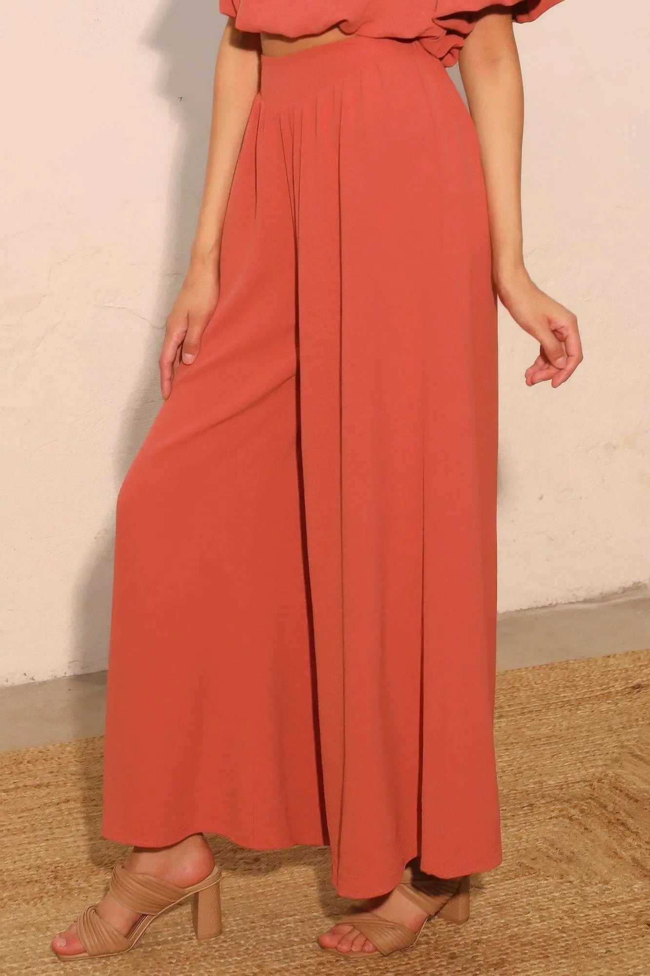 Matte Crepe Wide Leg Swing Pants - Mr Lou’s Place