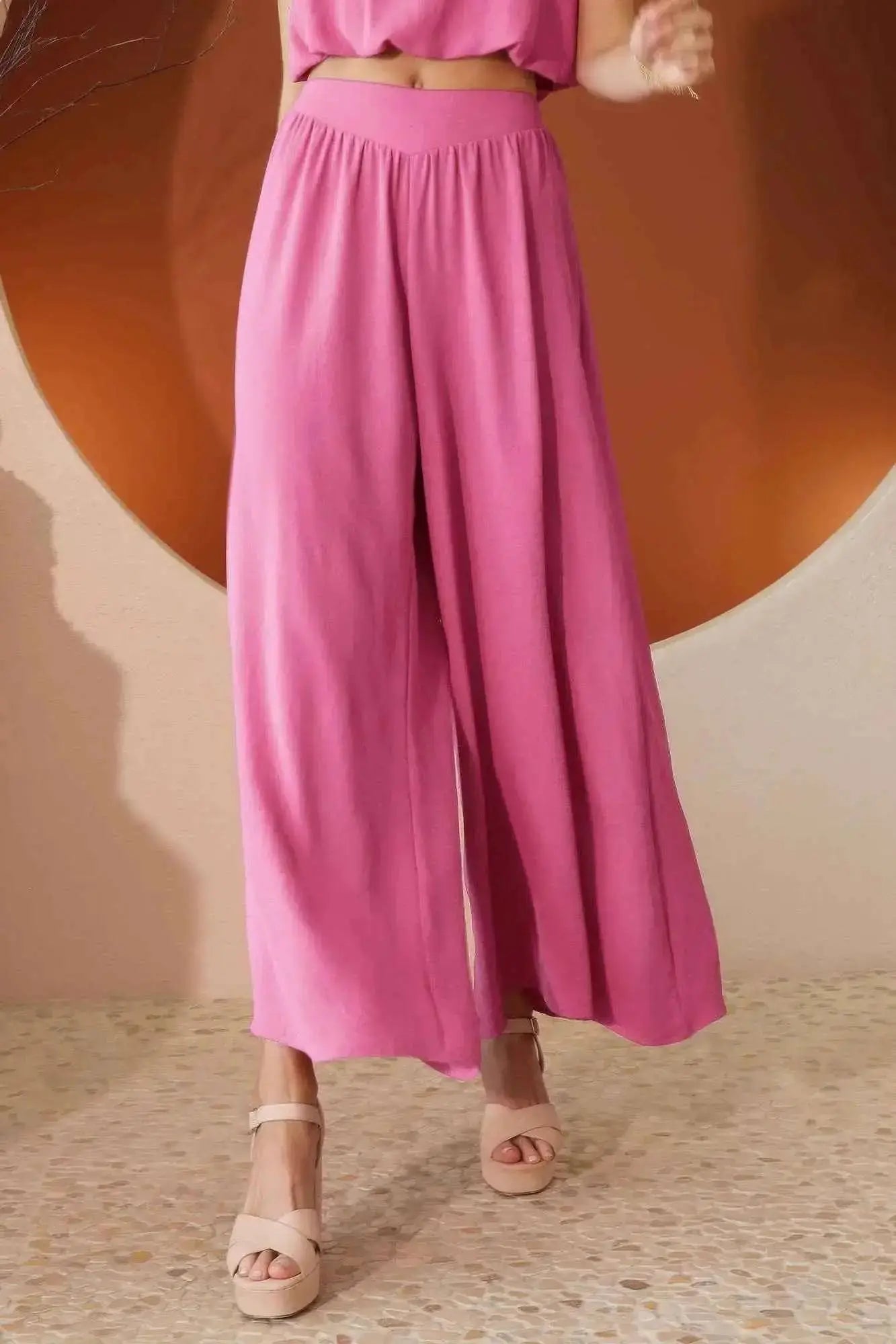 Matte Crepe Wide Leg Swing Pants - Mr Lou’s Place