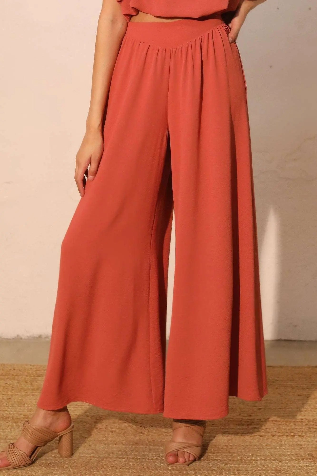 Matte Crepe Wide Leg Swing Pants - Mr Lou’s Place