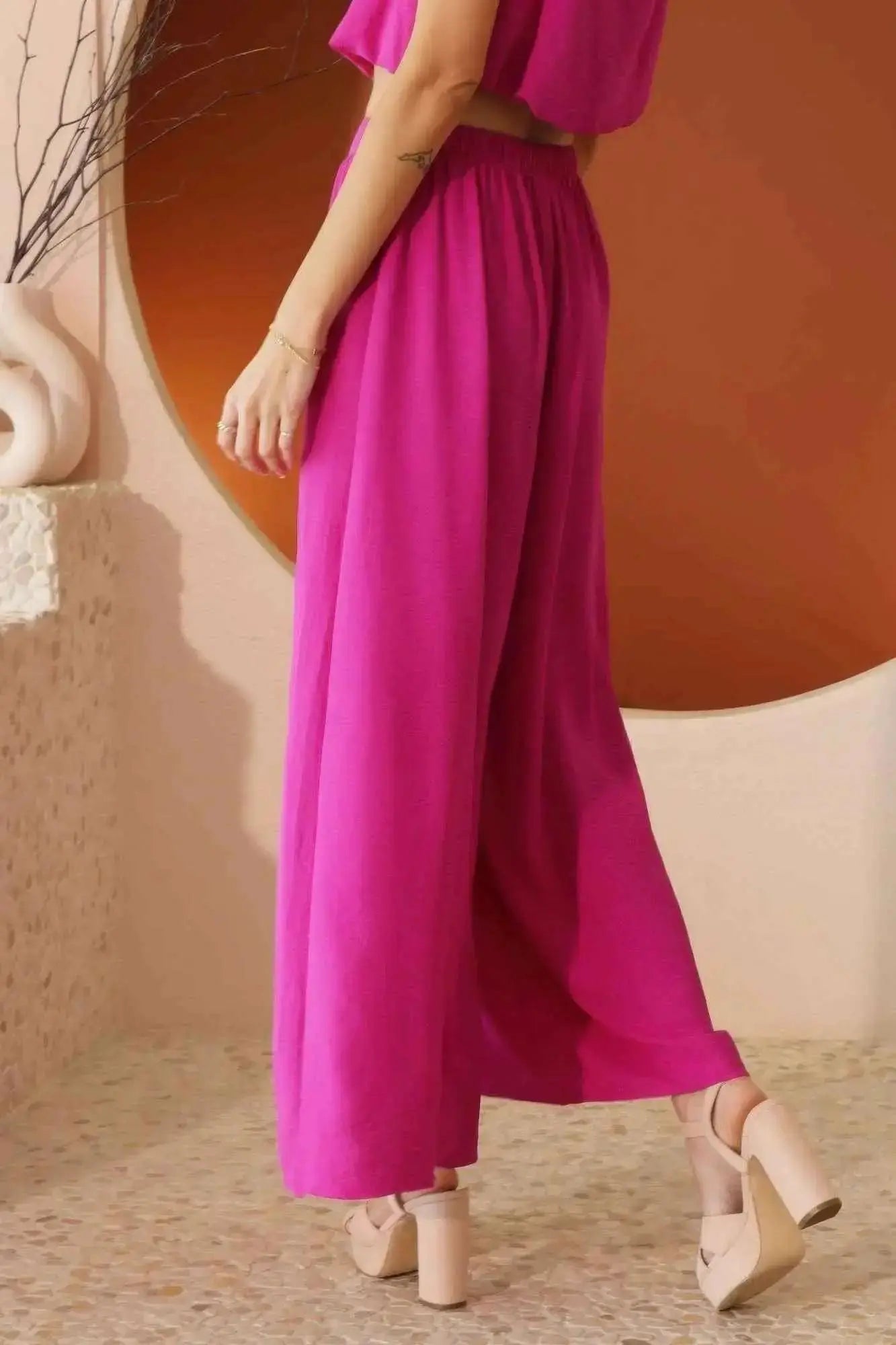 Matte Crepe Wide Leg Swing Pants - Mr Lou’s Place