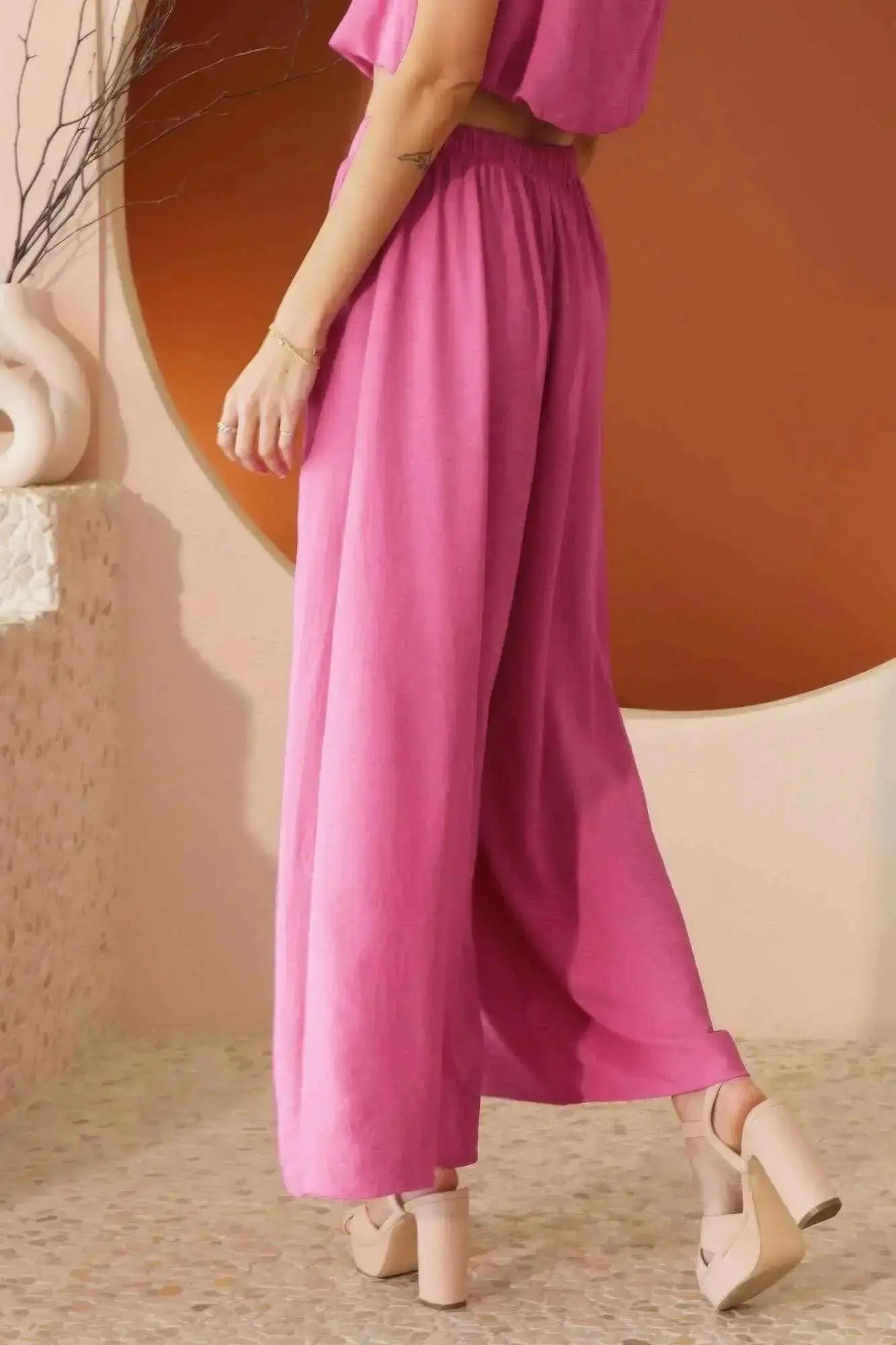 Matte Crepe Wide Leg Swing Pants - Mr Lou’s Place