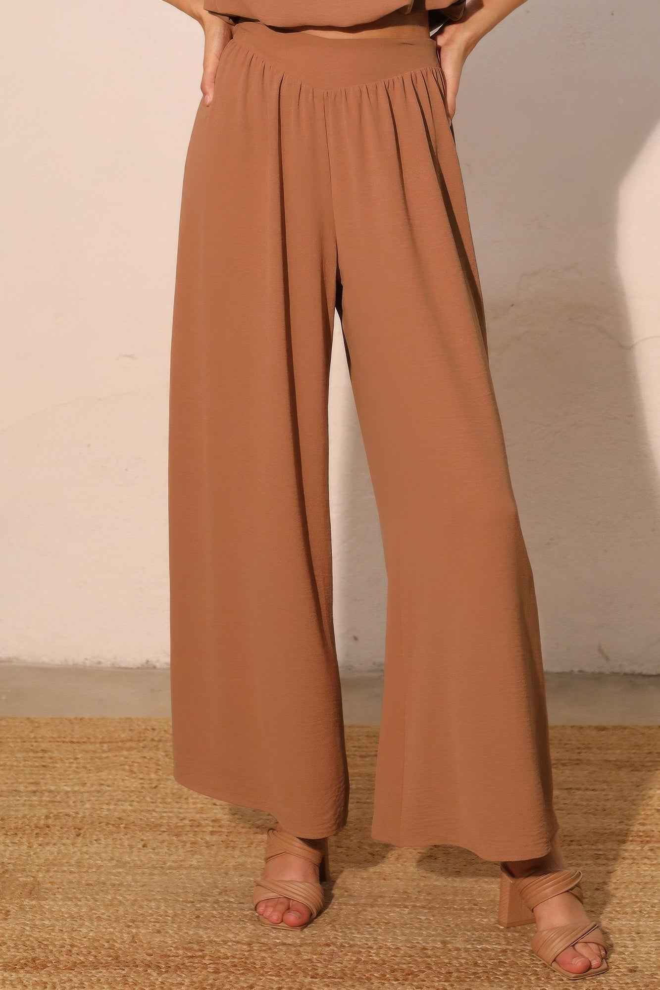 Matte Crepe Wide Leg Swing Pants - Mr Lou’s Place