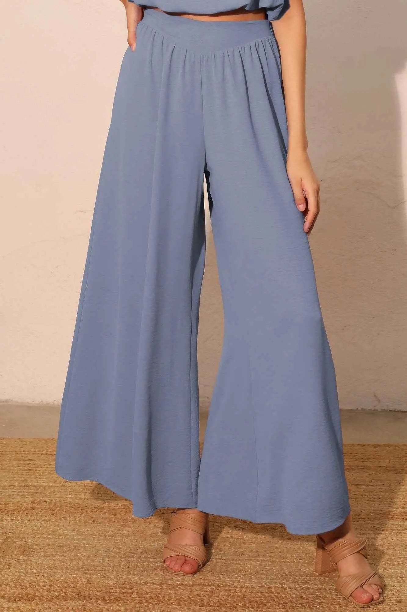 Matte Crepe Wide Leg Swing Pants - Mr Lou’s Place