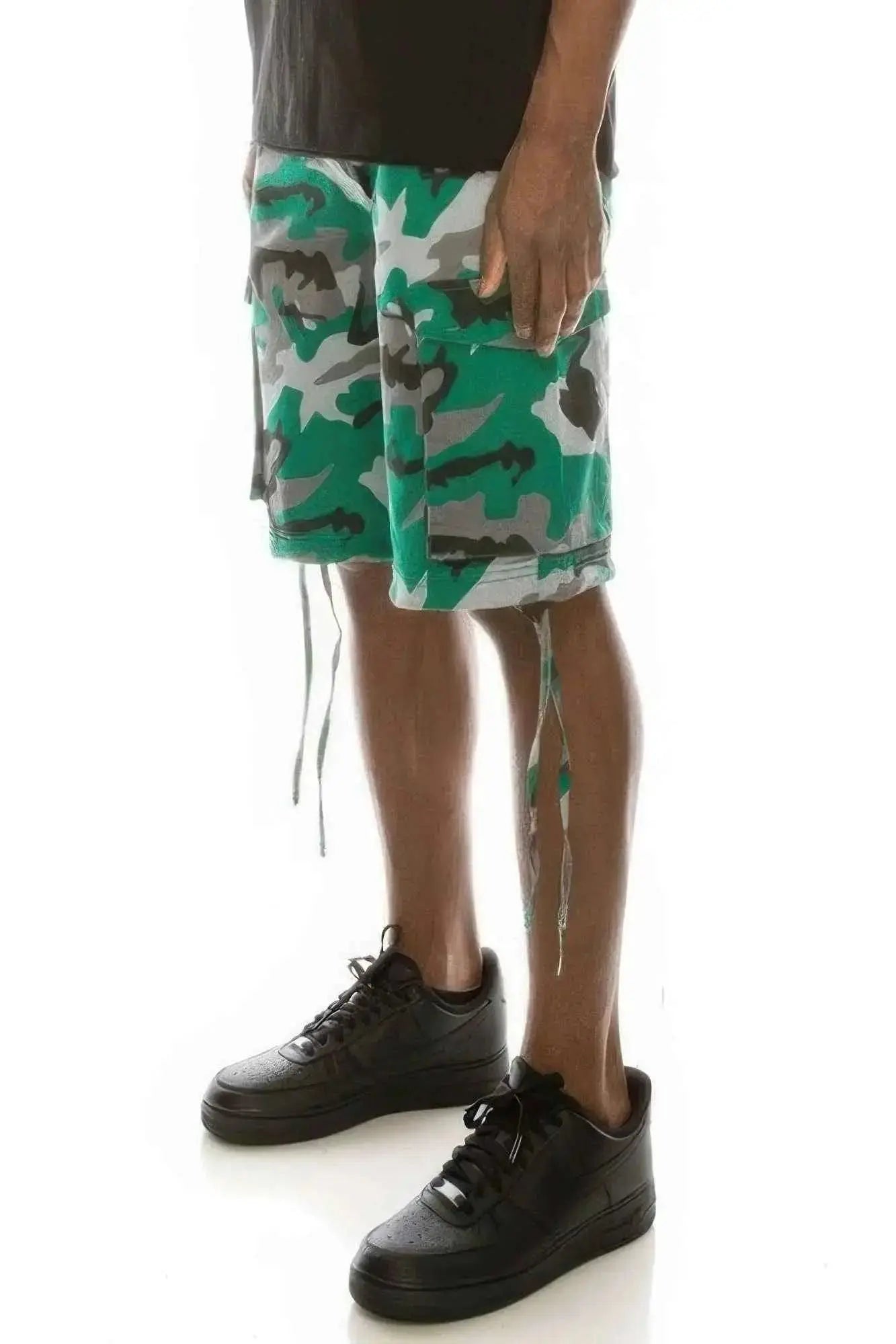 Men's Camo Belted Cargo Shorts - Mr Lou’s Place
