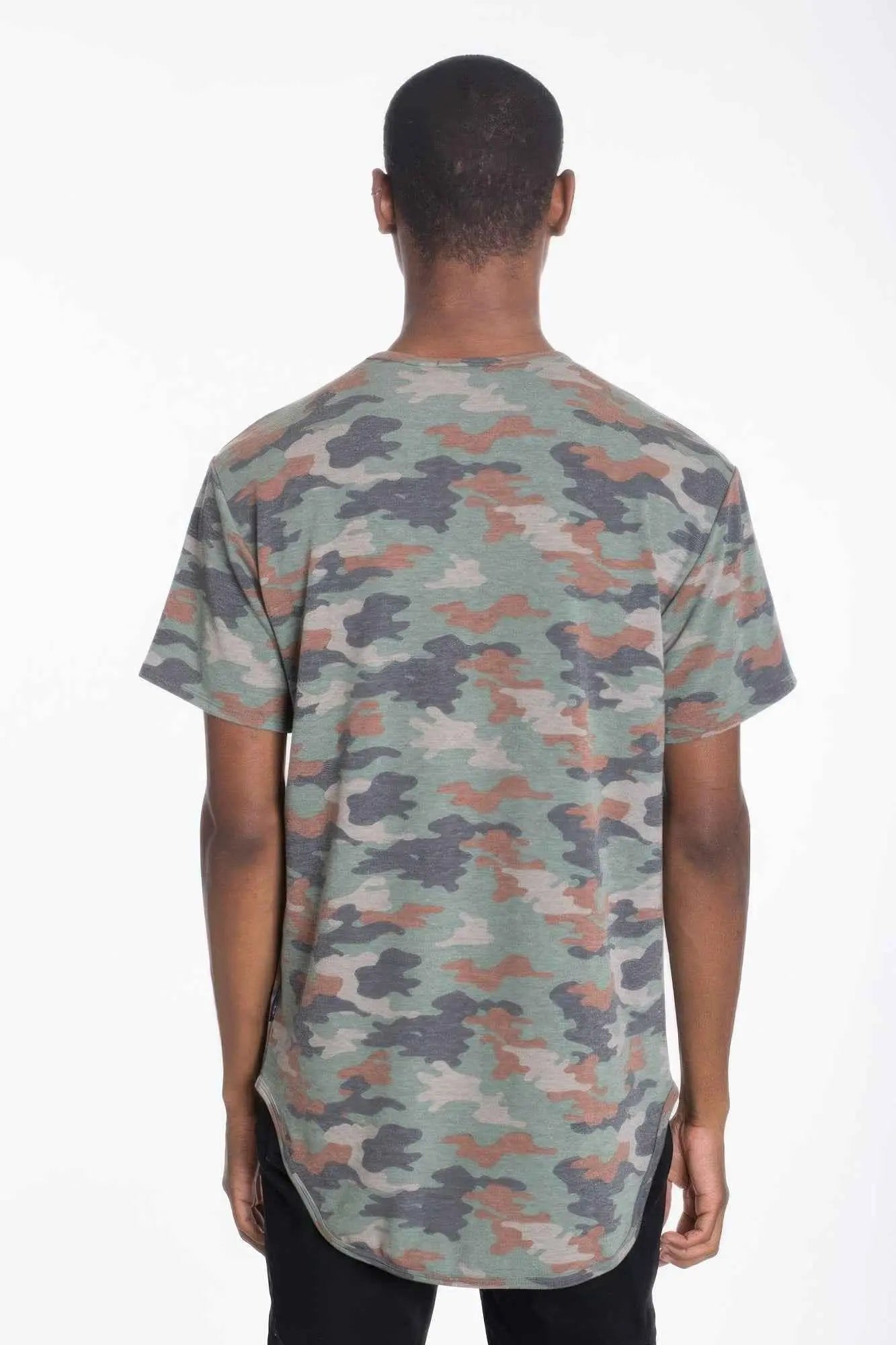 Mens Camo Elongate Scallop Tee T-shirts - Mr Lou’s Place