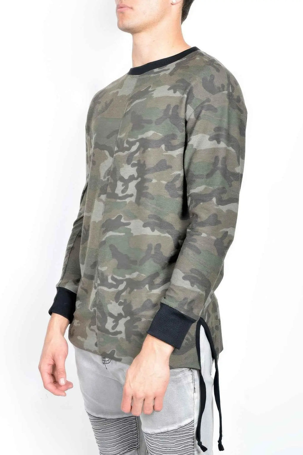 Mens Casual Long Sleeve Camo T-shirt Tops - Mr Lou’s Place