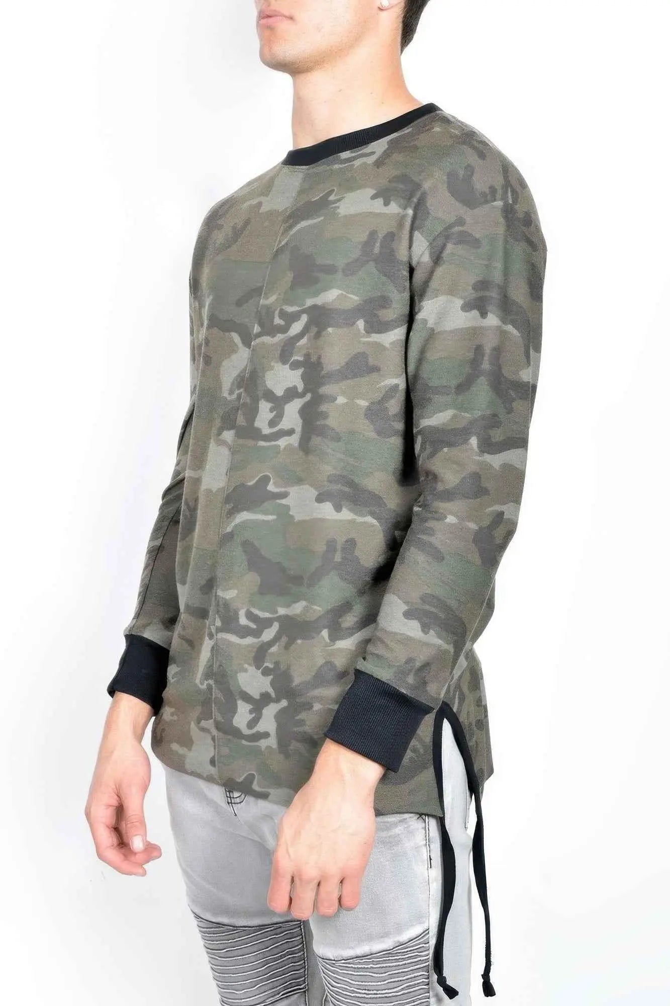 Mens Casual Long Sleeve Camo T-shirt Tops - Mr Lou’s Place