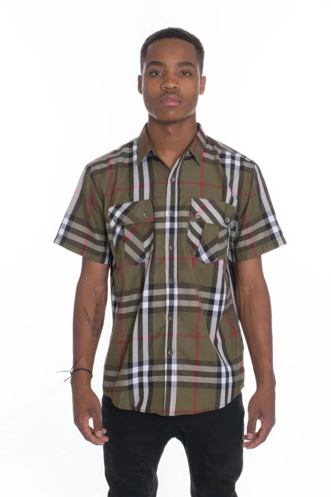 Men's Casual Short Sleeve Checker Shirts - Mr Lou’s Place