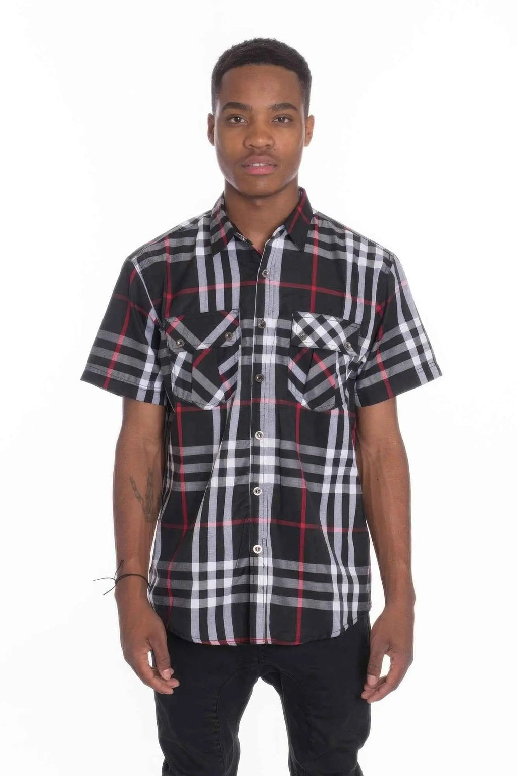Men's Casual Short Sleeve Checker Shirts - Mr Lou’s Place