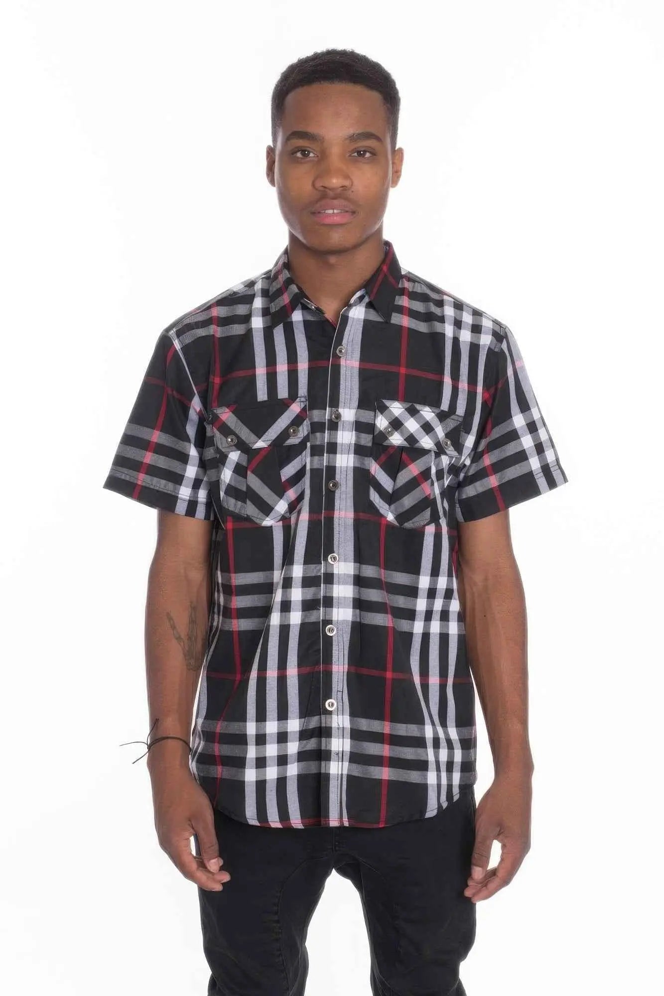 Men's Casual Short Sleeve Checker Shirts - Mr Lou’s Place