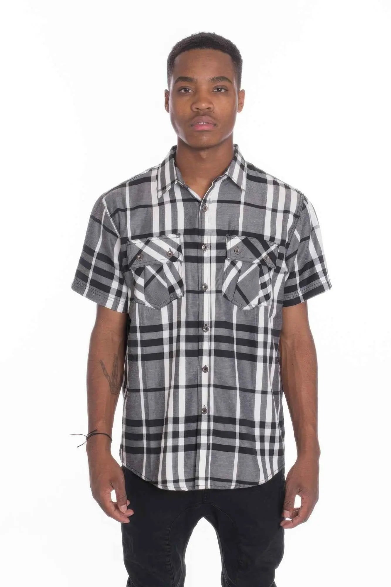 Men's Casual Short Sleeve Checker Shirts - Mr Lou’s Place