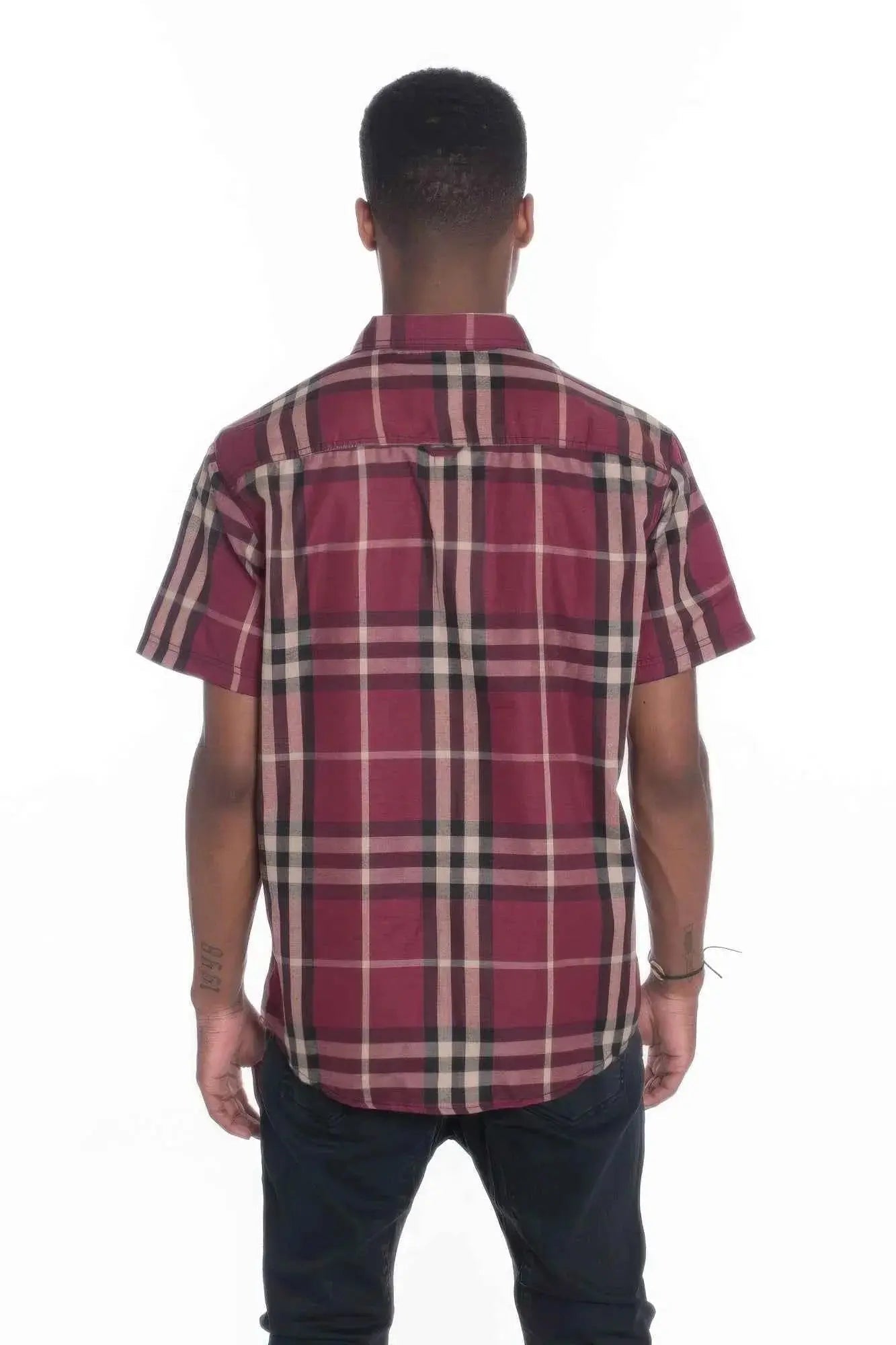 Men's Casual Short Sleeve Checker Shirts - Mr Lou’s Place
