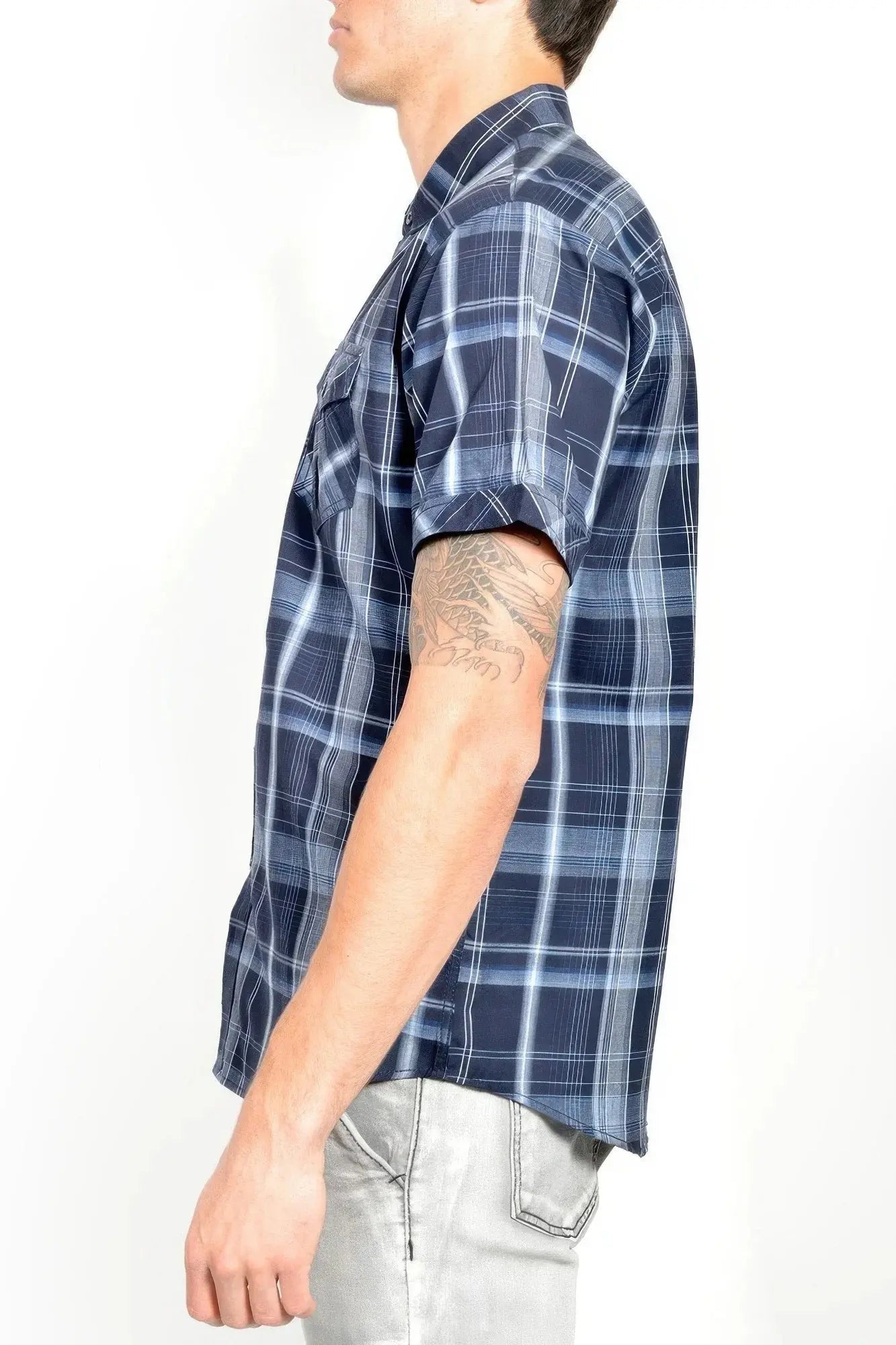 Men's Casual Short Sleeve Plaid Shirts - Mr Lou’s Place
