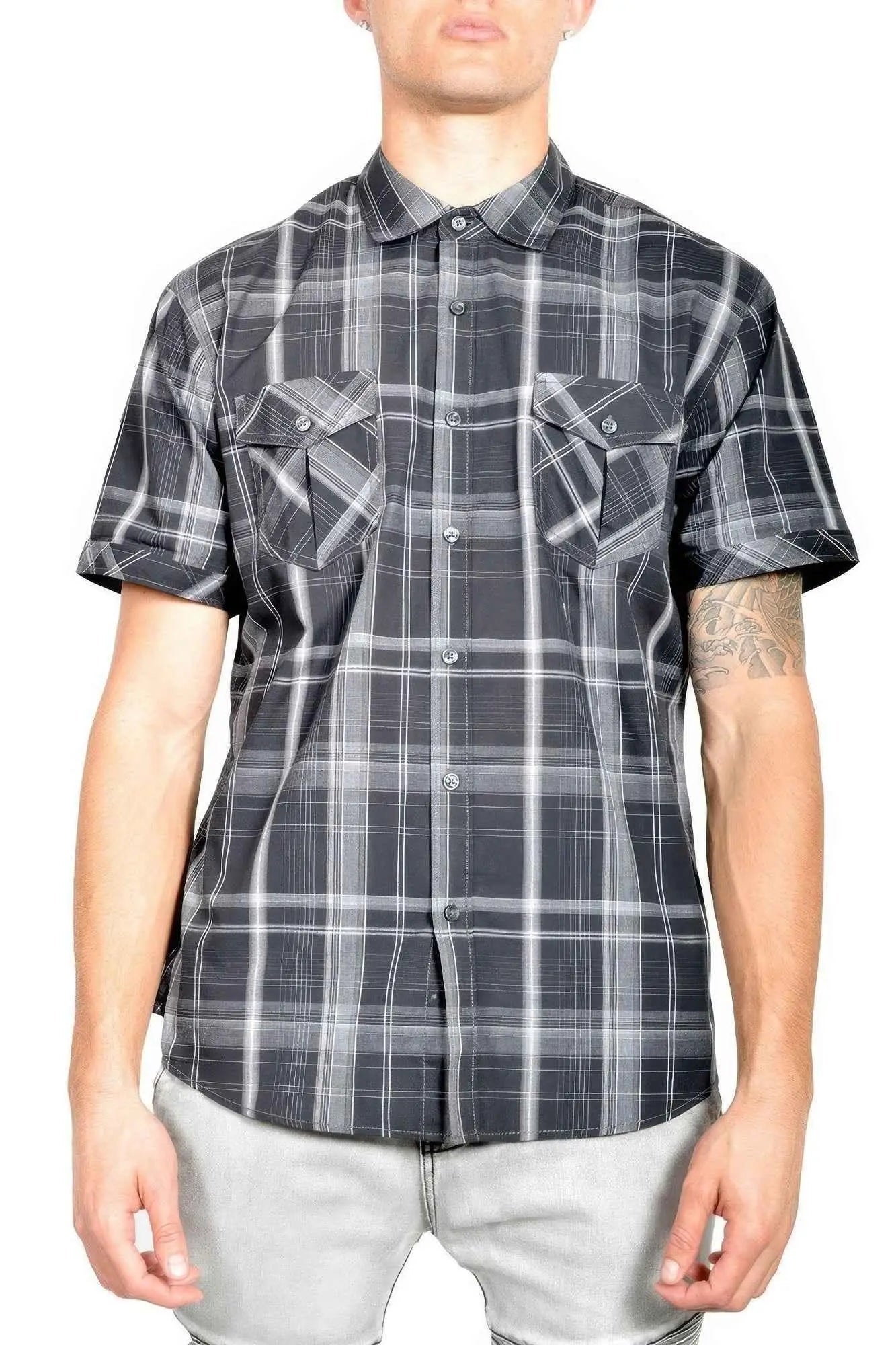 Men's Casual Short Sleeve Plaid Shirts - Mr Lou’s Place
