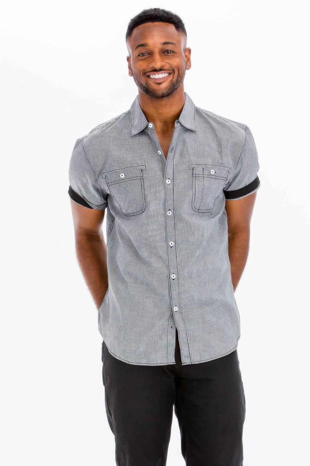 Men's Casual Short Sleeve Solid Shirts - Mr Lou’s Place