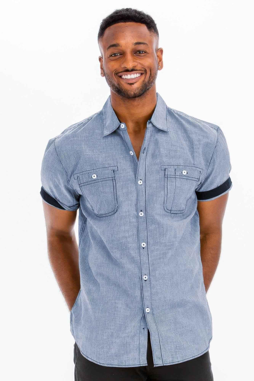 Men's Casual Short Sleeve Solid Shirts - Mr Lou’s Place