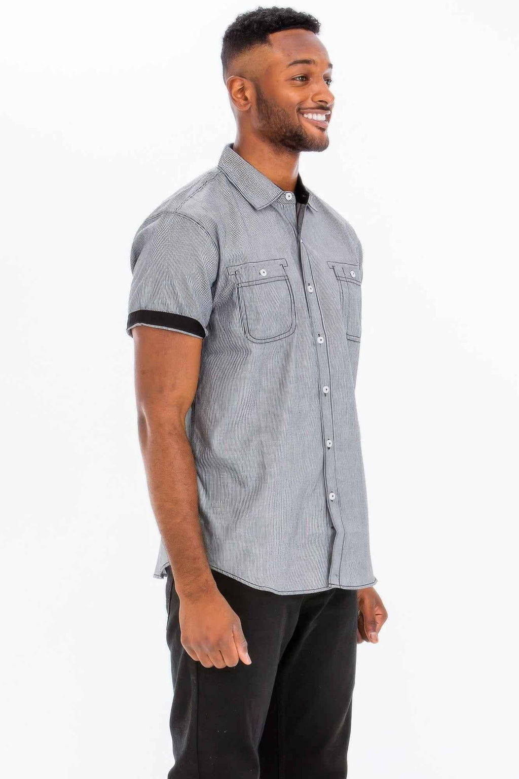 Men's Casual Short Sleeve Solid Shirts - Mr Lou’s Place