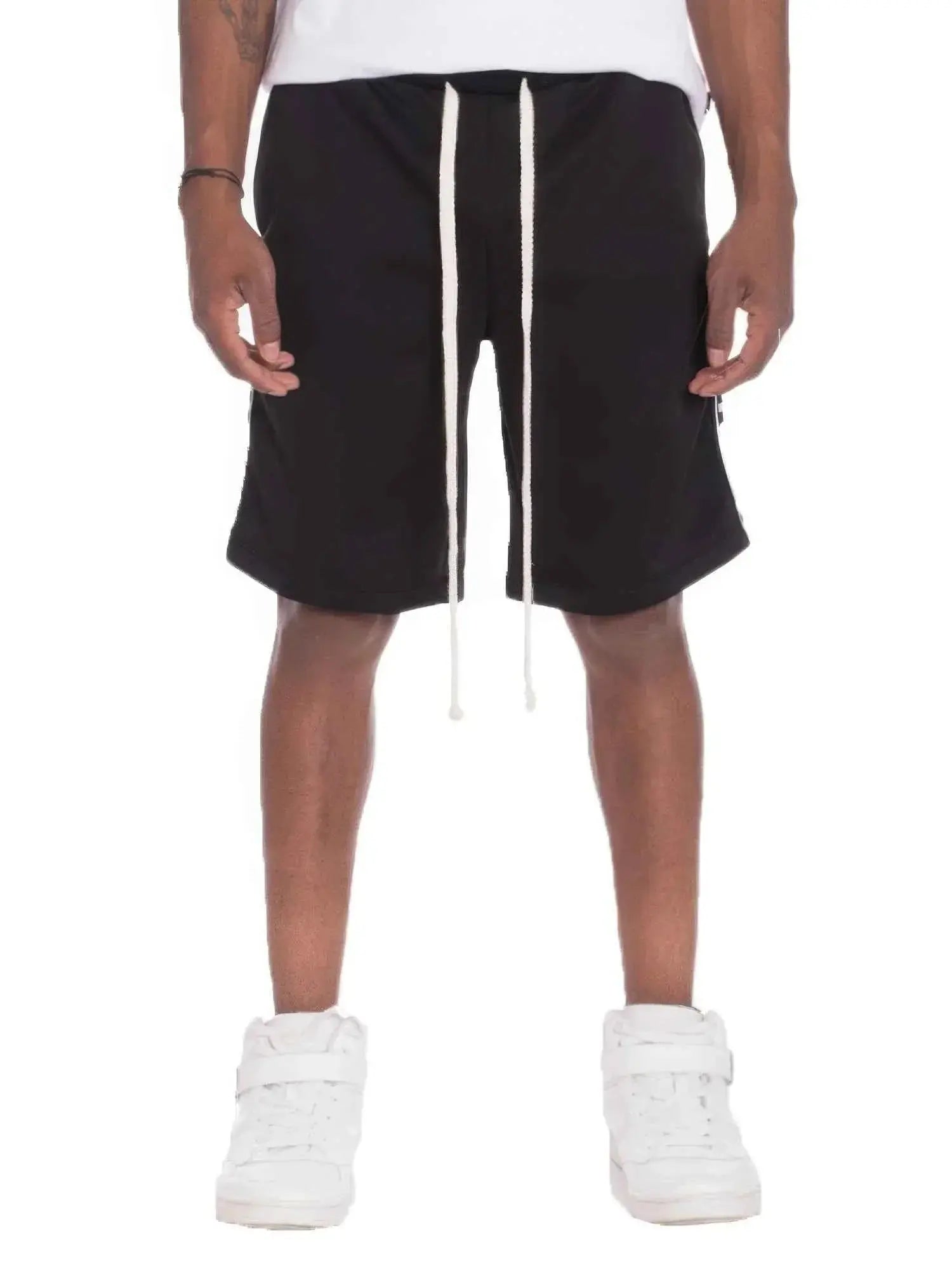 Mens Checkered Stripe Track Shorts - Mr Lou’s Place