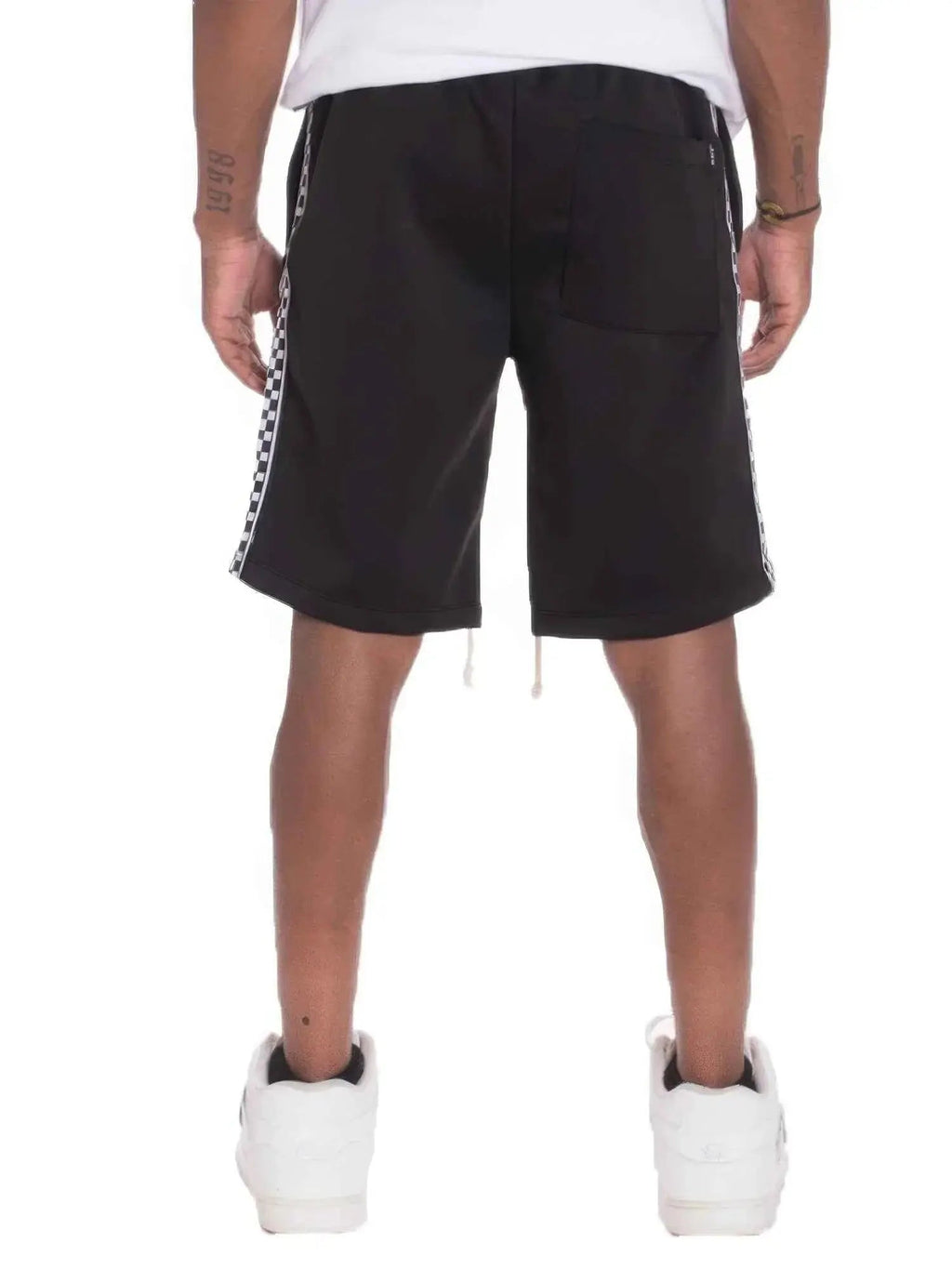 Mens Checkered Stripe Track Shorts - Mr Lou’s Place