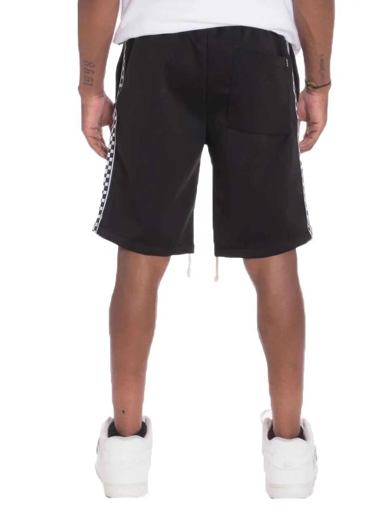 Mens Checkered Stripe Track Shorts - Mr Lou’s Place