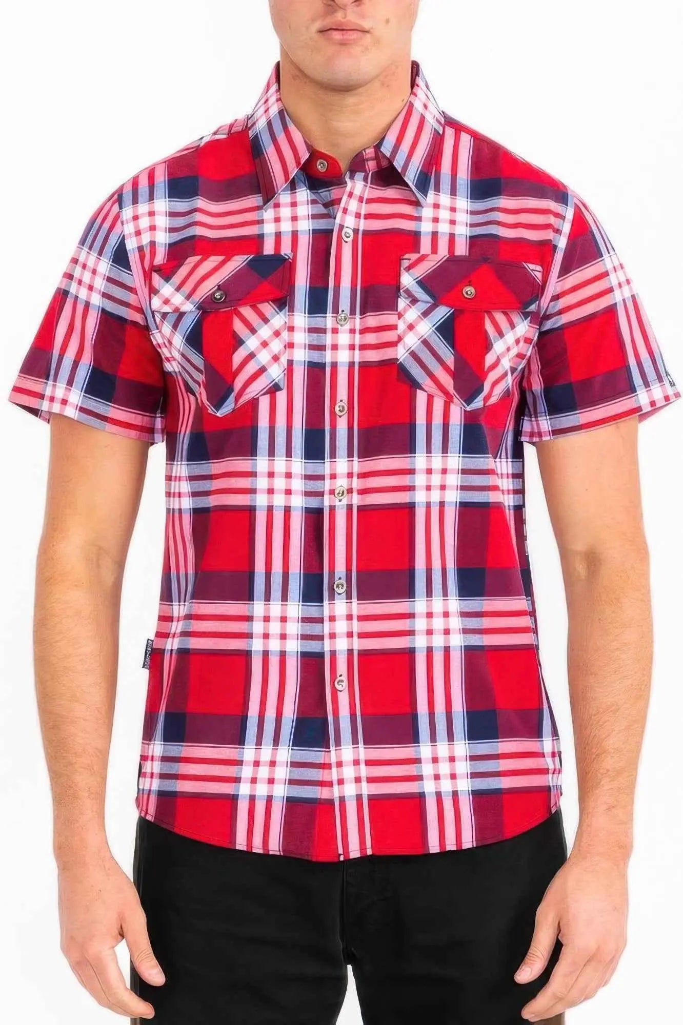 Mens Checkered Two Pocket Shirt - Mr Lou’s Place