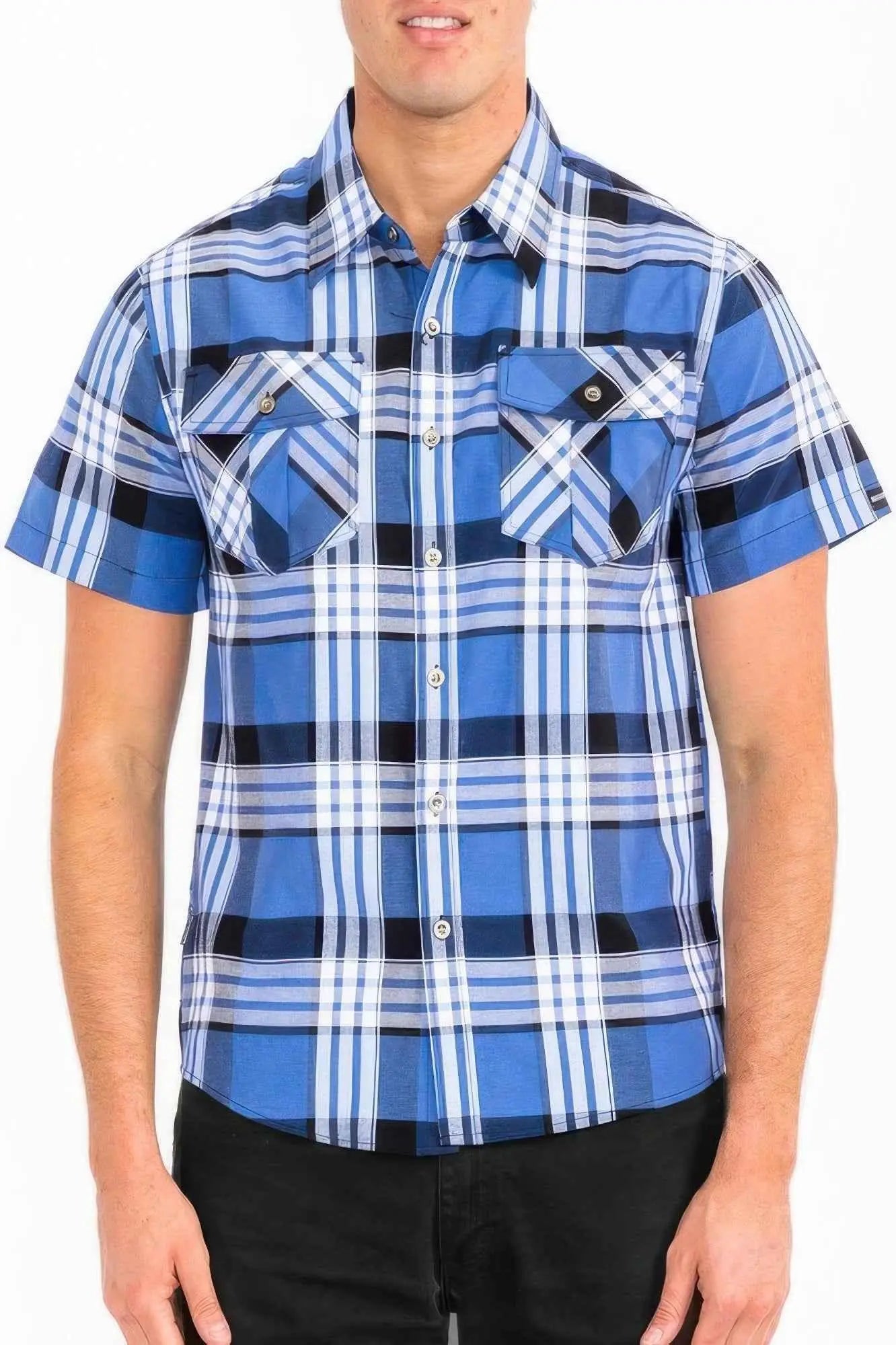 Mens Checkered Two Pocket Shirt - Mr Lou’s Place