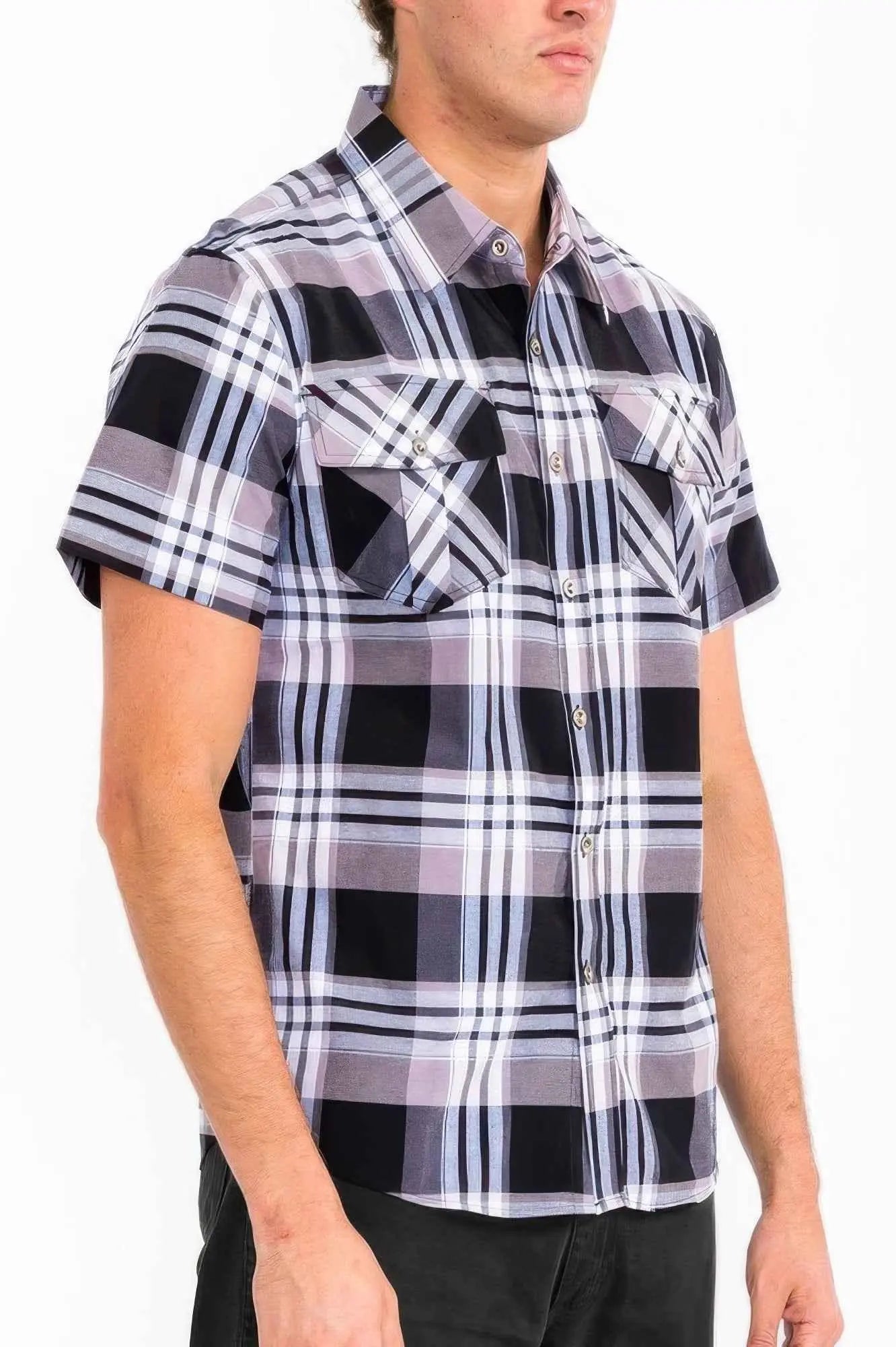 Mens Checkered Two Pocket Shirt - Mr Lou’s Place