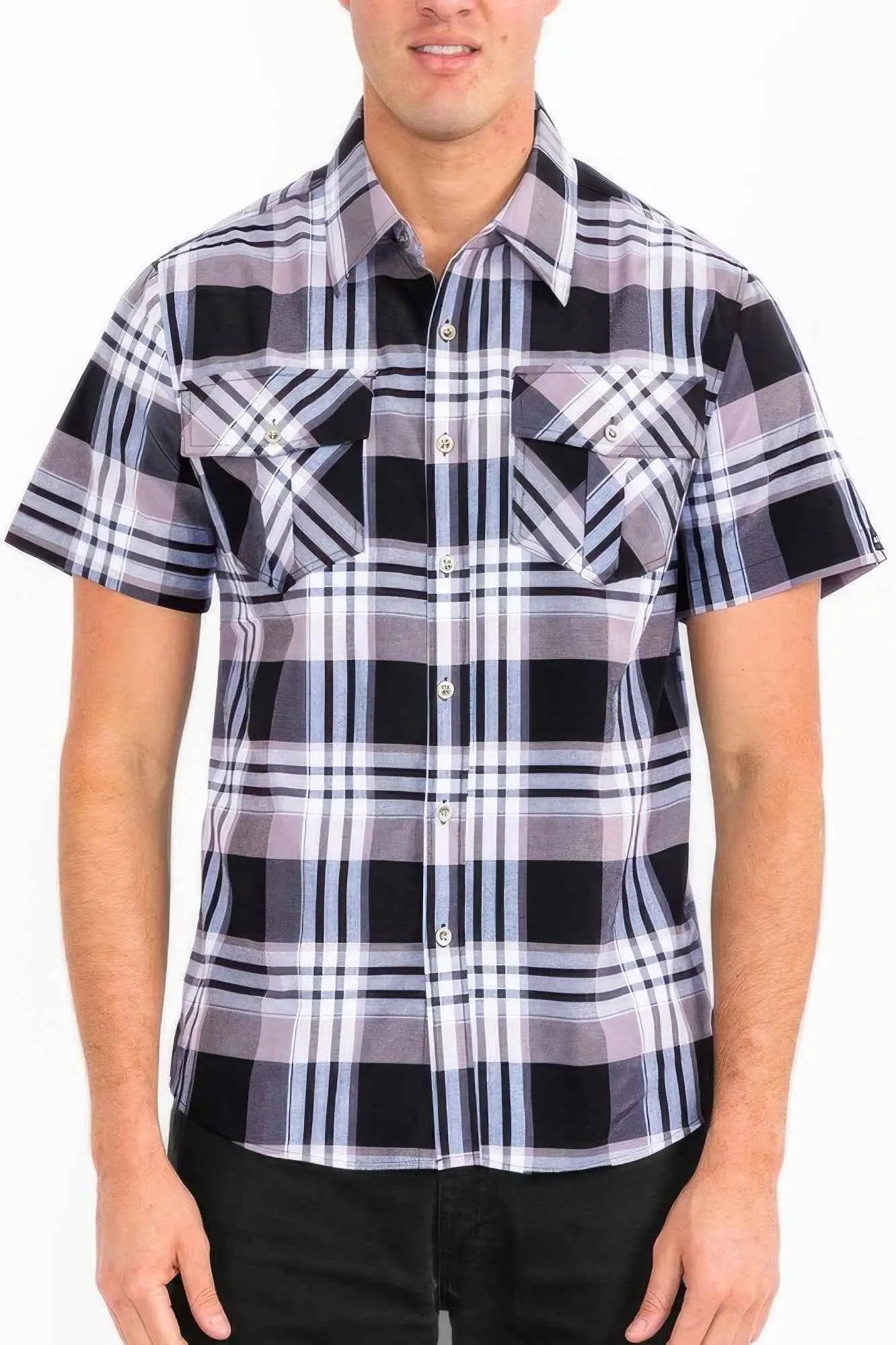 Mens Checkered Two Pocket Shirt - Mr Lou’s Place