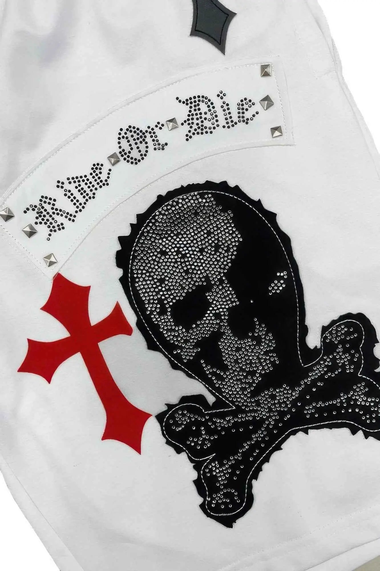 Mens Chrome Cross Skull Shorts - Mr Lou’s Place